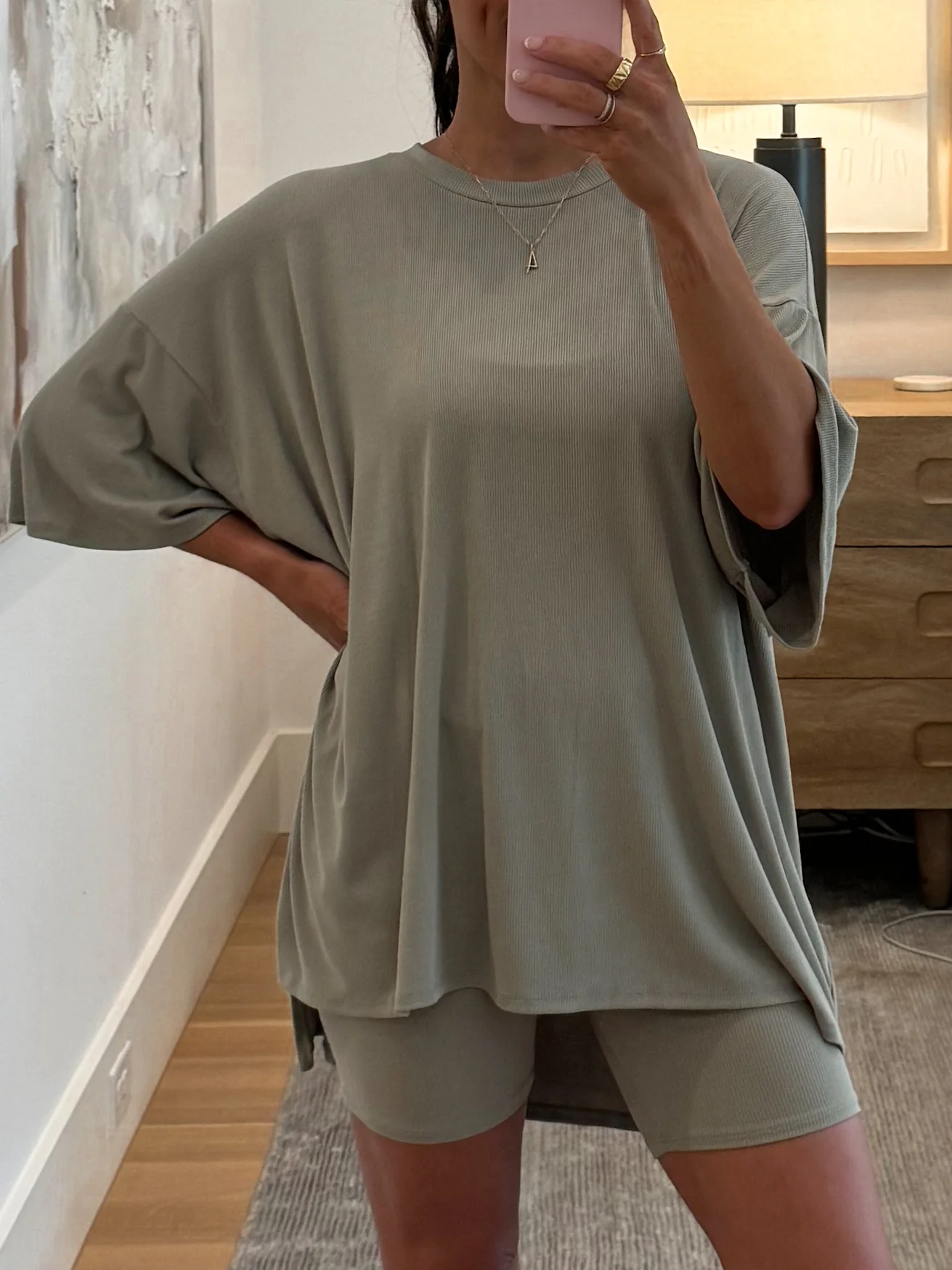 Novi Ribbed Tee + Shorts Set | Sage | +Plus Available | RESTOCK - Image 3