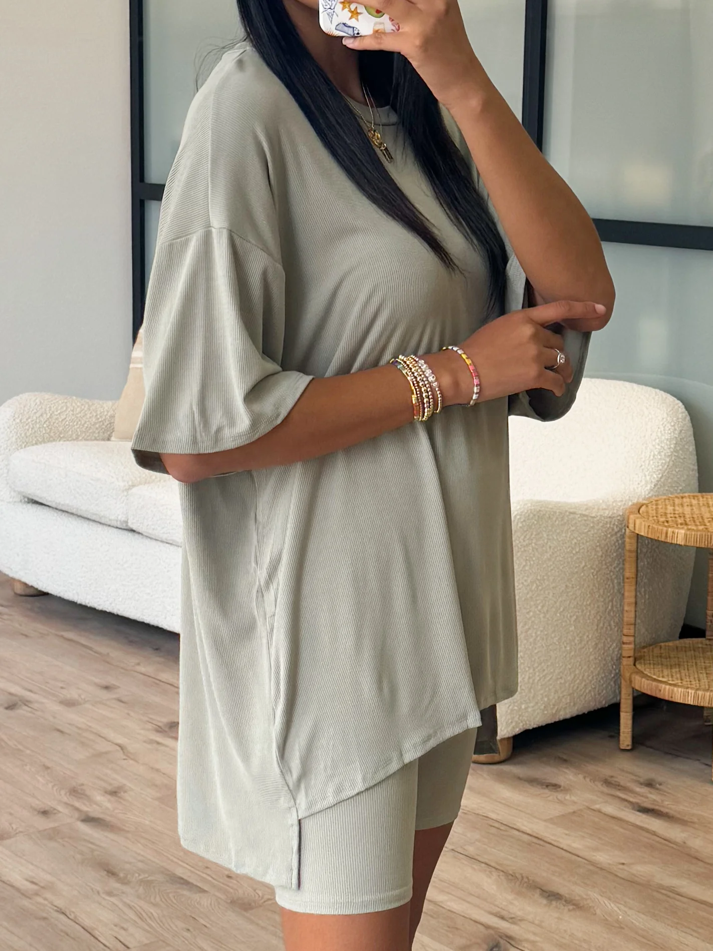 Novi Ribbed Tee + Shorts Set | Sage | +Plus Available | RESTOCK - Image 9
