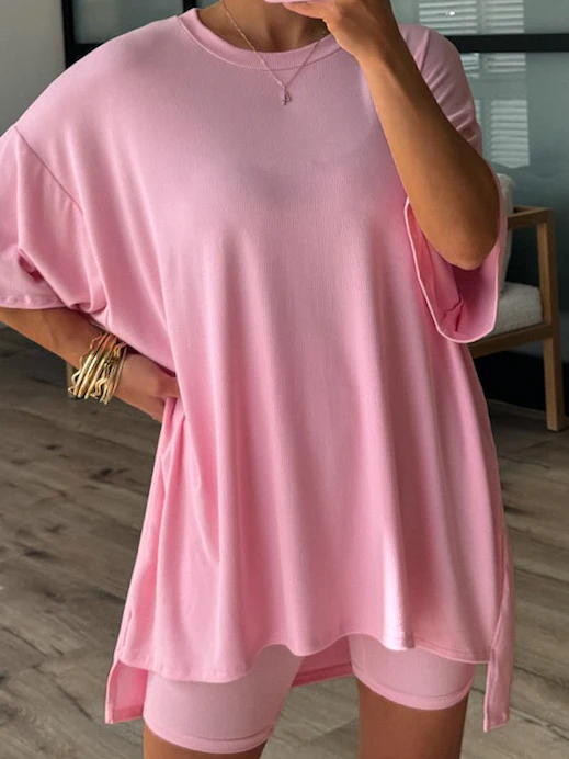Novi Ribbed Tee + Shorts Set | Powder Pink | +Plus Available | RESTOCK - Image 2