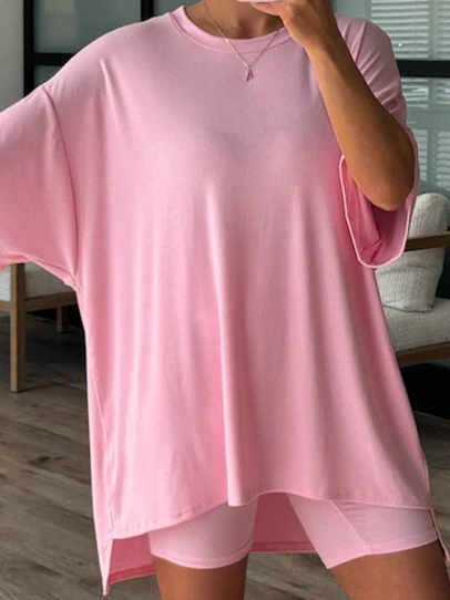 Novi Ribbed Tee + Shorts Set | Powder Pink | +Plus Available | RESTOCK - Image 3