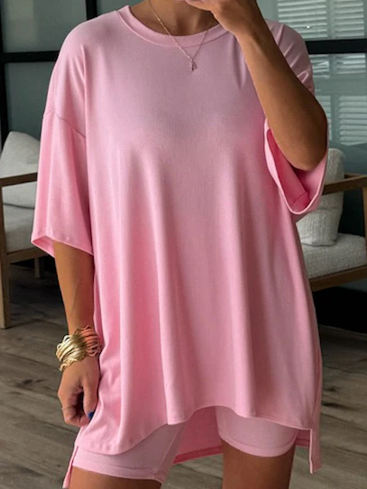 Novi Ribbed Tee + Shorts Set | Powder Pink | +Plus Available | RESTOCK - Image 5