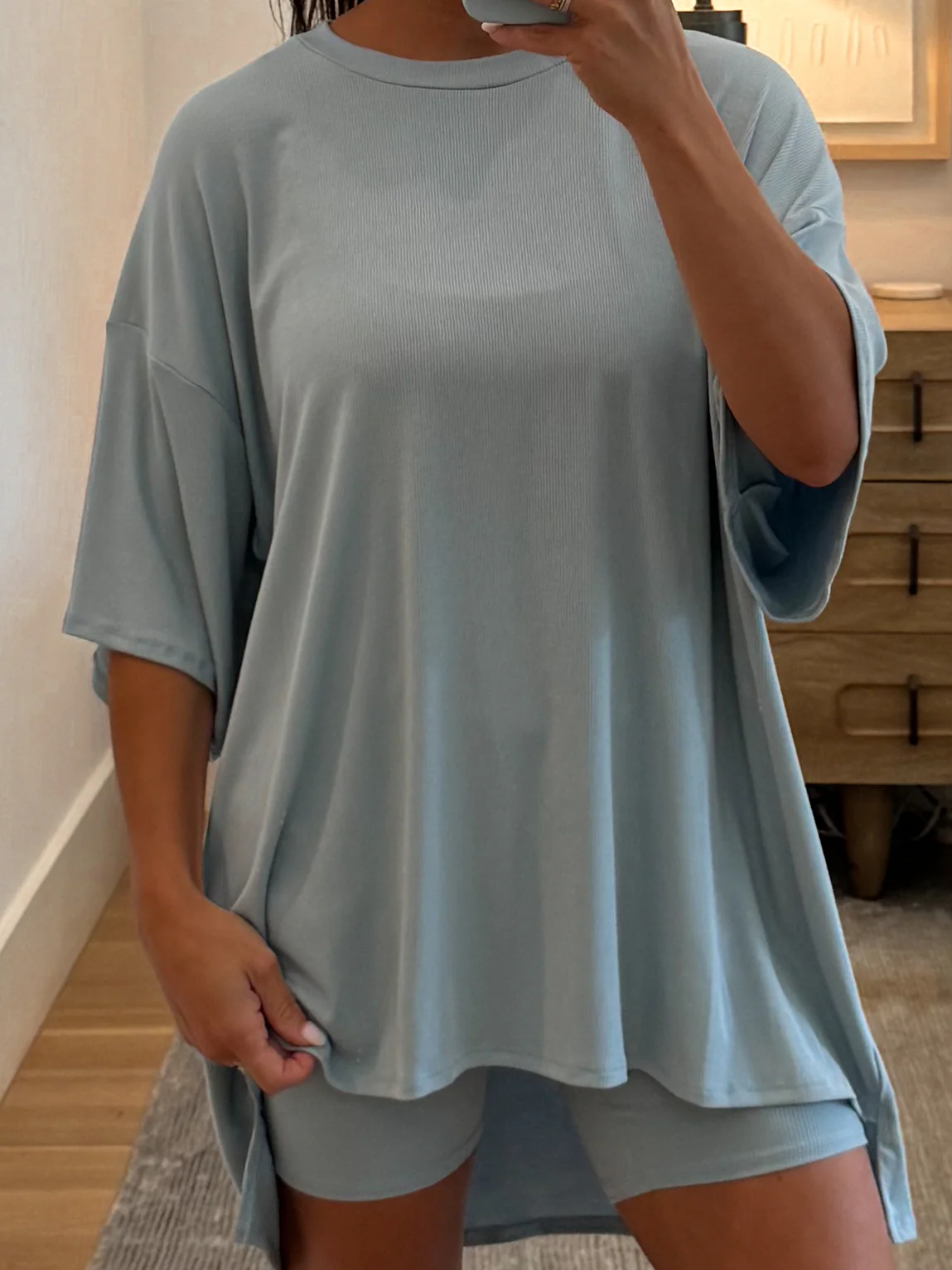 Novi Ribbed Tee + Shorts Set | Sky Blue | +Plus Available | RESTOCK - Image 2