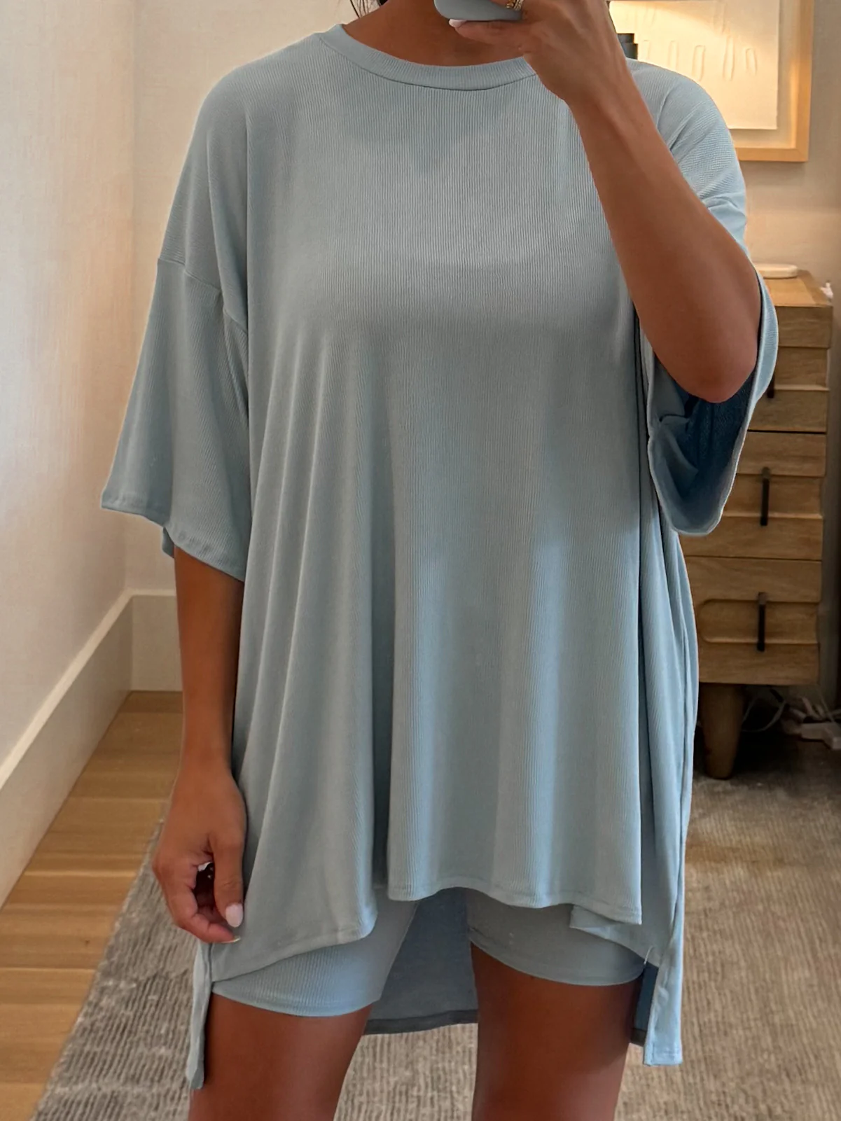 Novi Ribbed Tee + Shorts Set | Sky Blue | +Plus Available | RESTOCK - Image 3