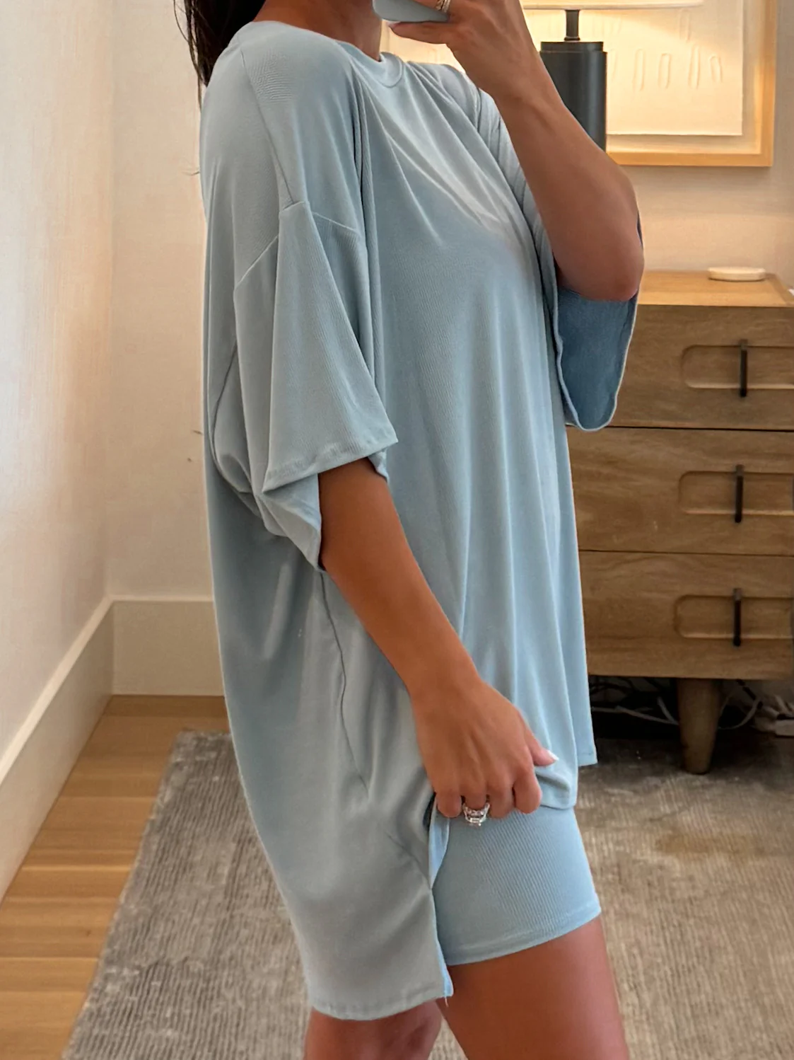 Novi Ribbed Tee + Shorts Set | Sky Blue | +Plus Available | RESTOCK - Image 4