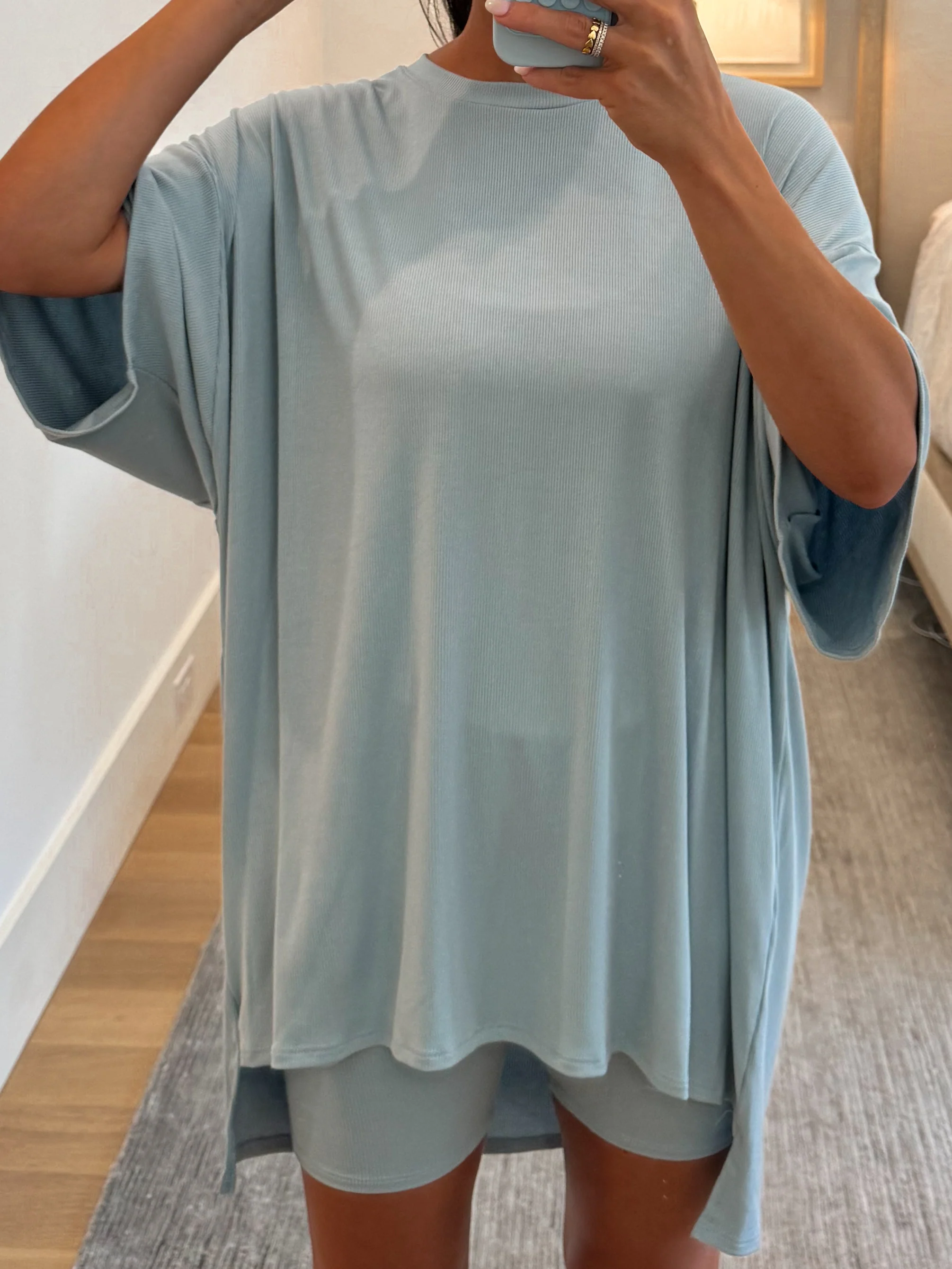 Novi Ribbed Tee + Shorts Set | Sky Blue | +Plus Available | RESTOCK - Image 5