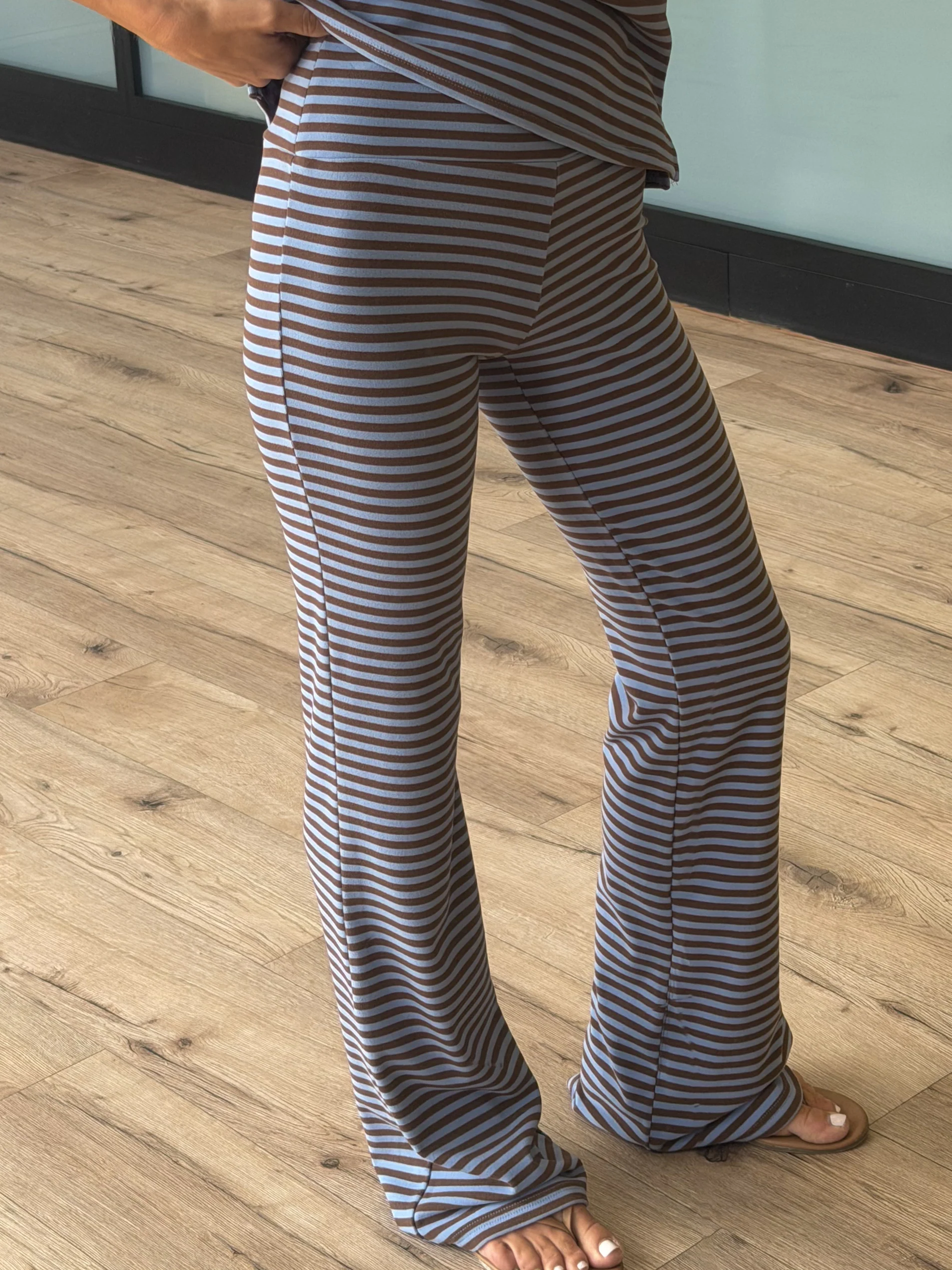 Miah Brush Knit Flare Pants | Lagoon