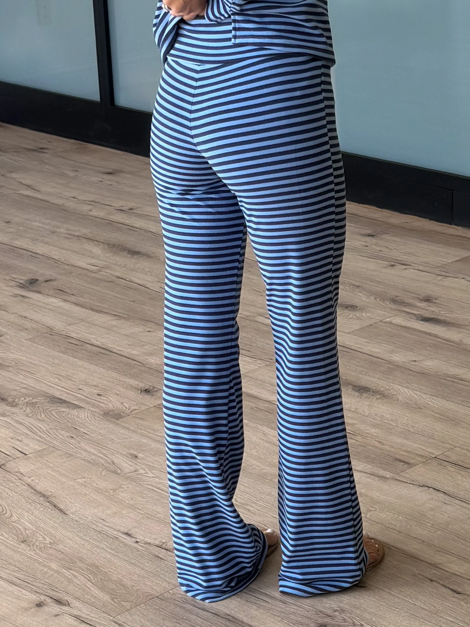 Miah Brush Knit Flare Pants | Midnight Tide - Image 3