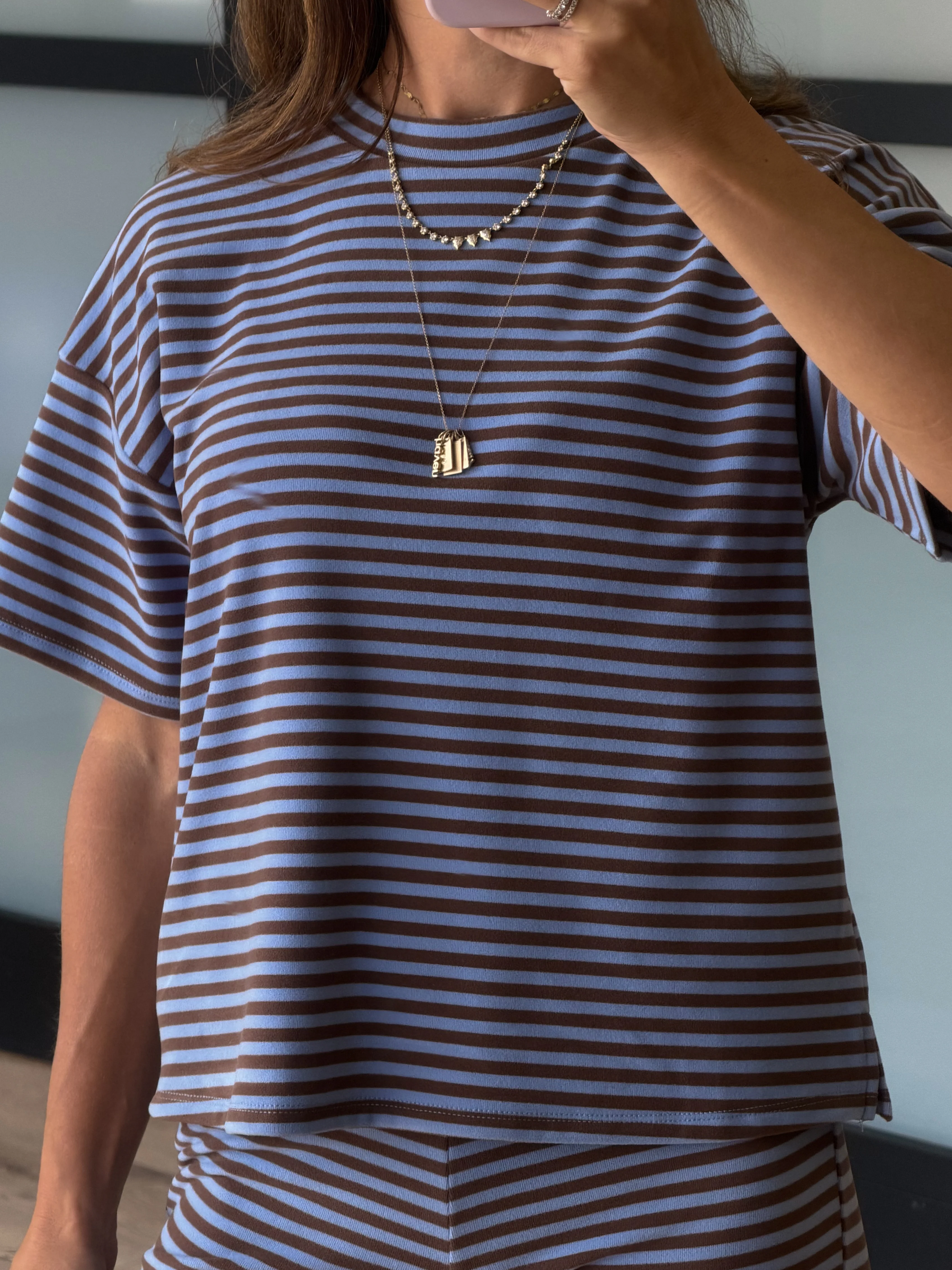 Miah Brush Knit Tee | Lagoon