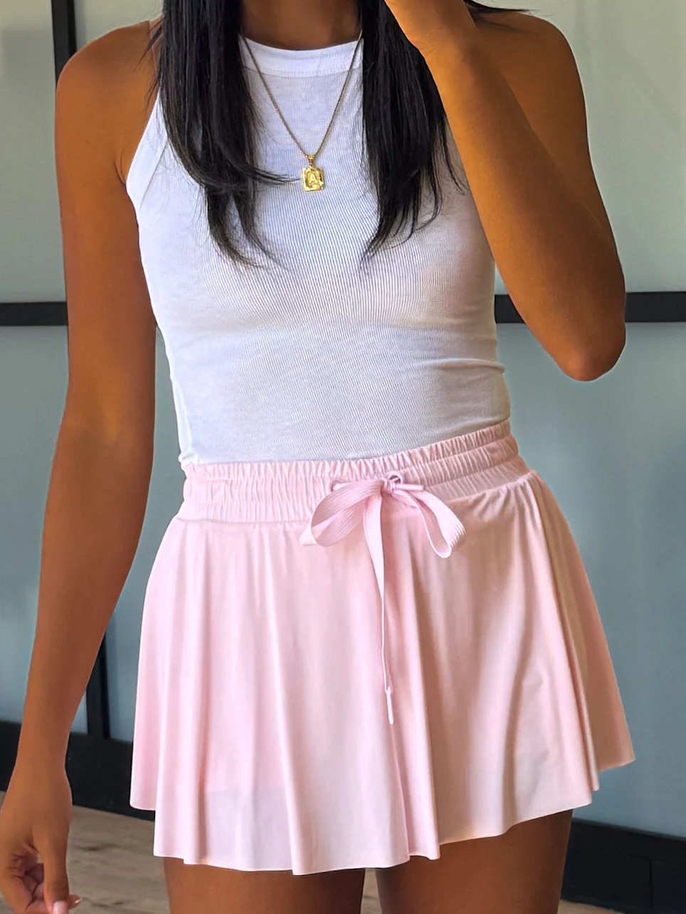 On A Whirl Skort | Pale Pink - Image 3