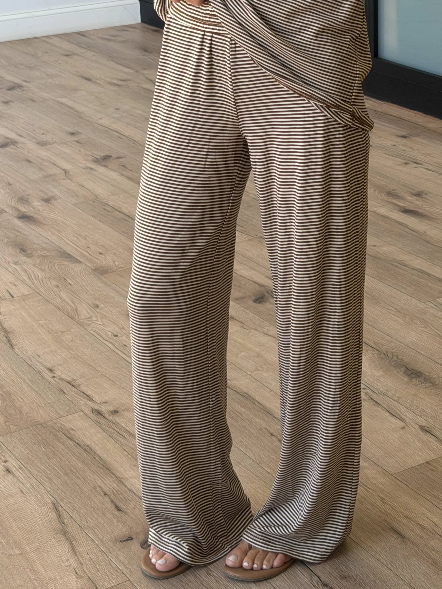 On Repeat Stripe Lounge Pants | Latte - Image 2