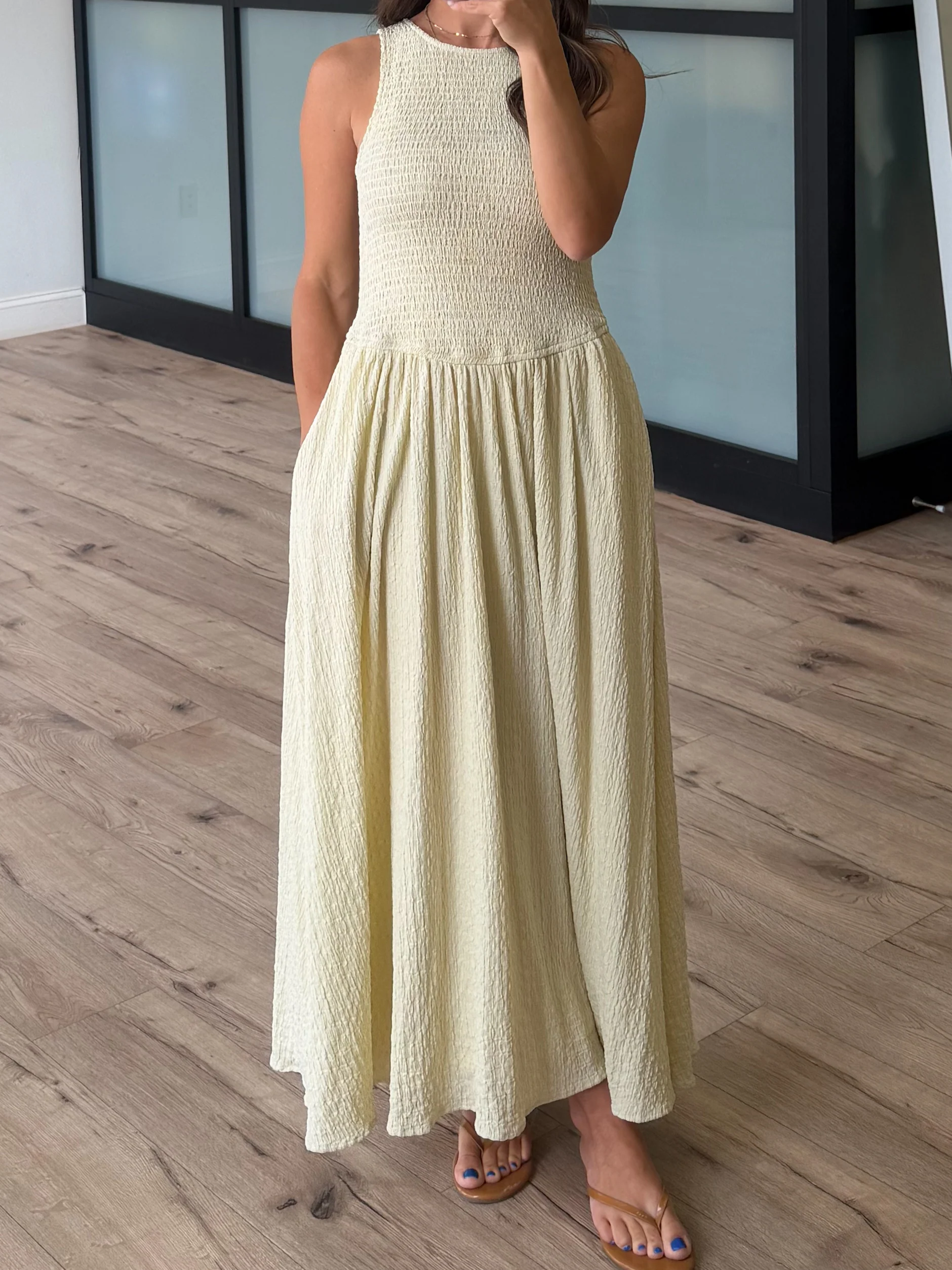 Ophelia Smocked Dress | Oatmilk