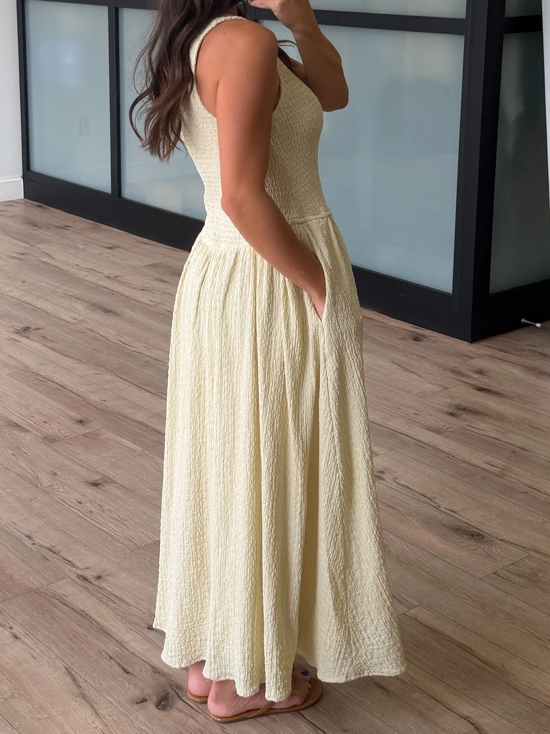 Ophelia Smocked Dress | Oatmilk - Image 2