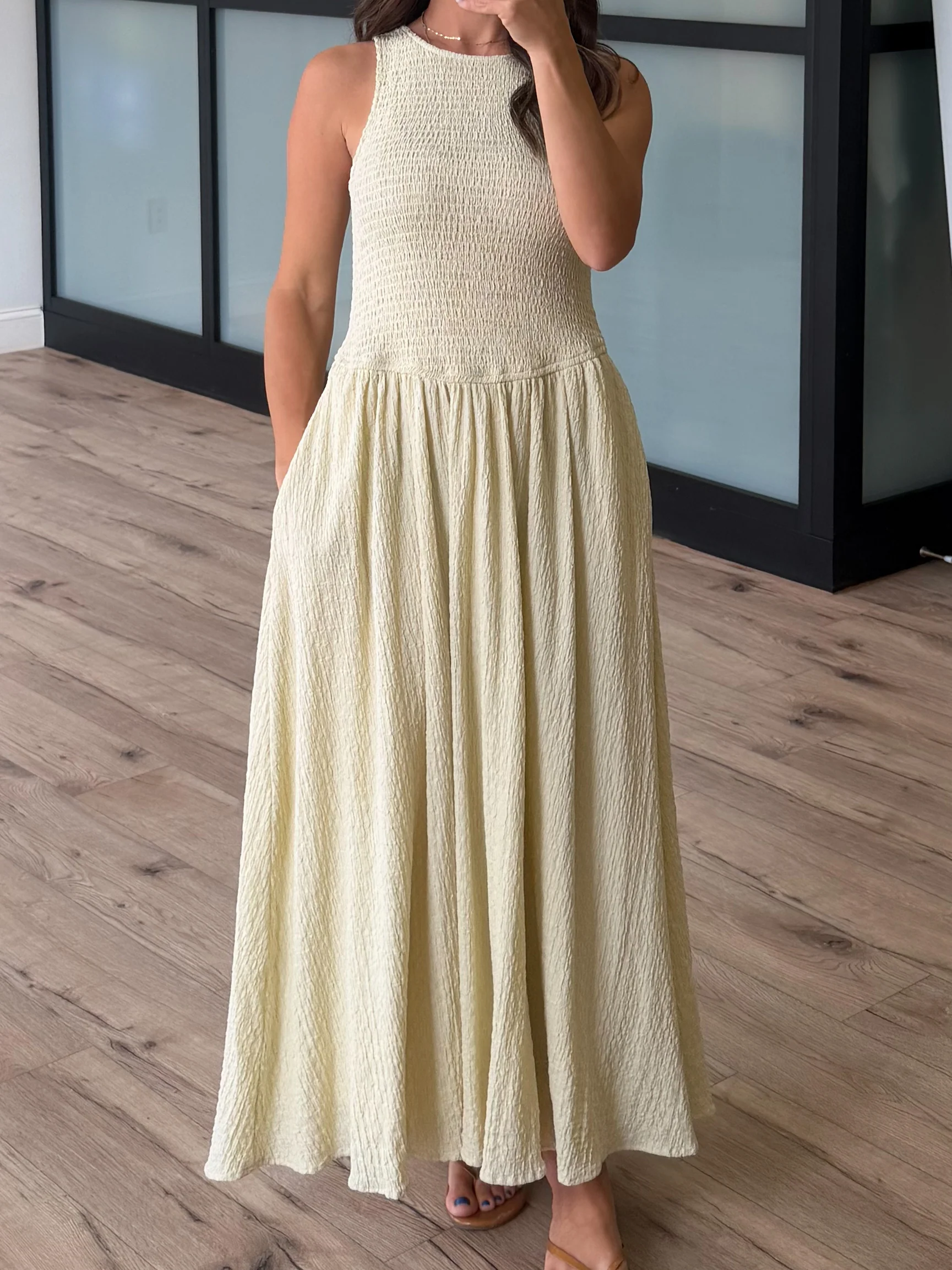 Ophelia Smocked Dress | Oatmilk - Image 3