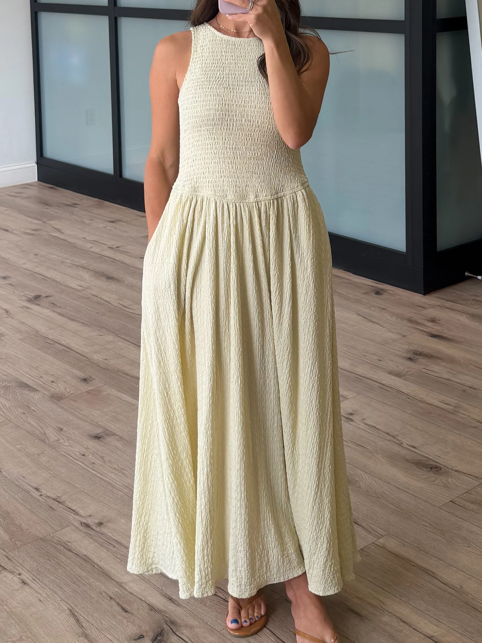 Ophelia Smocked Dress | Oatmilk - Image 4