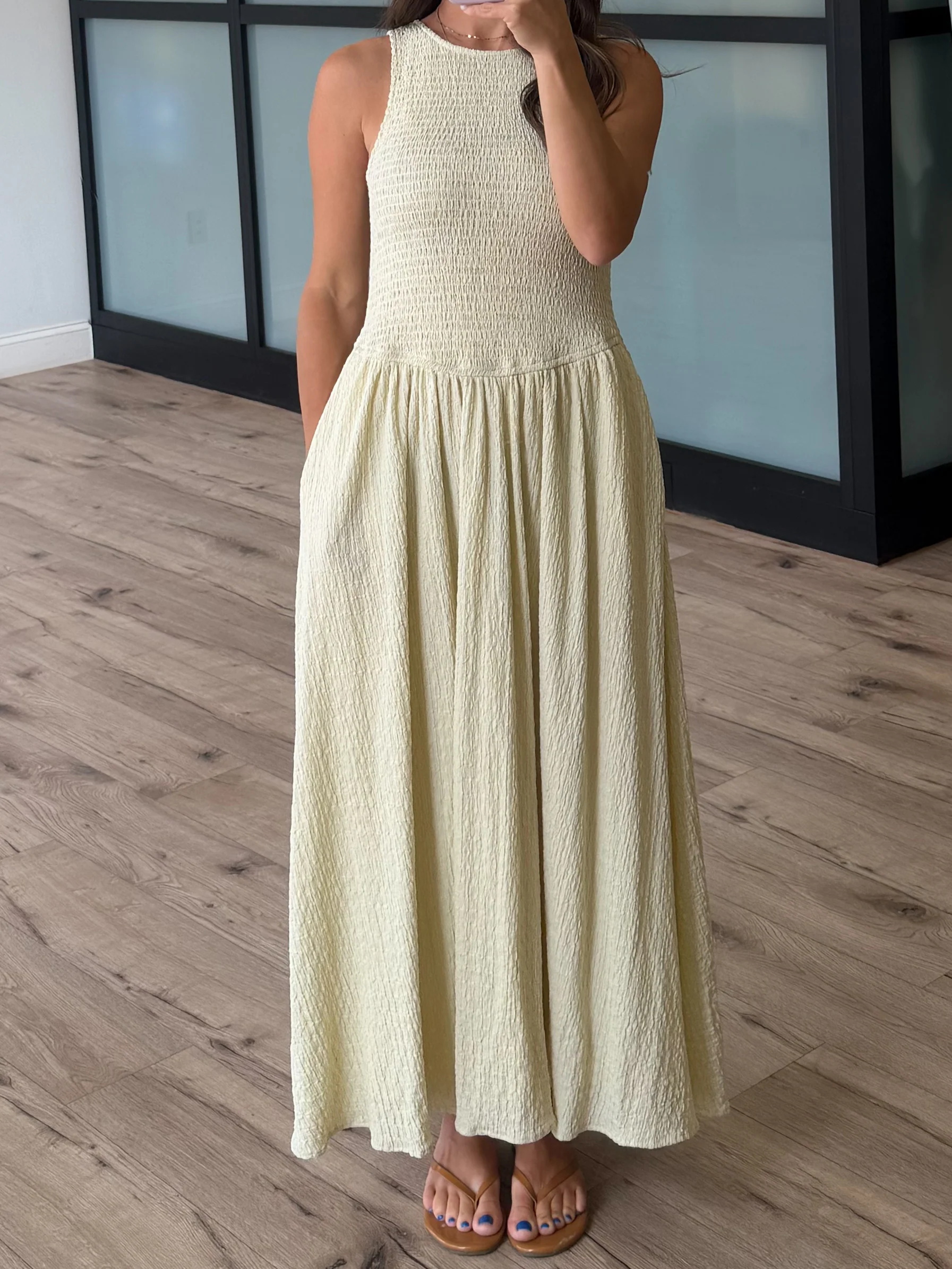Ophelia Smocked Dress | Oatmilk - Image 5