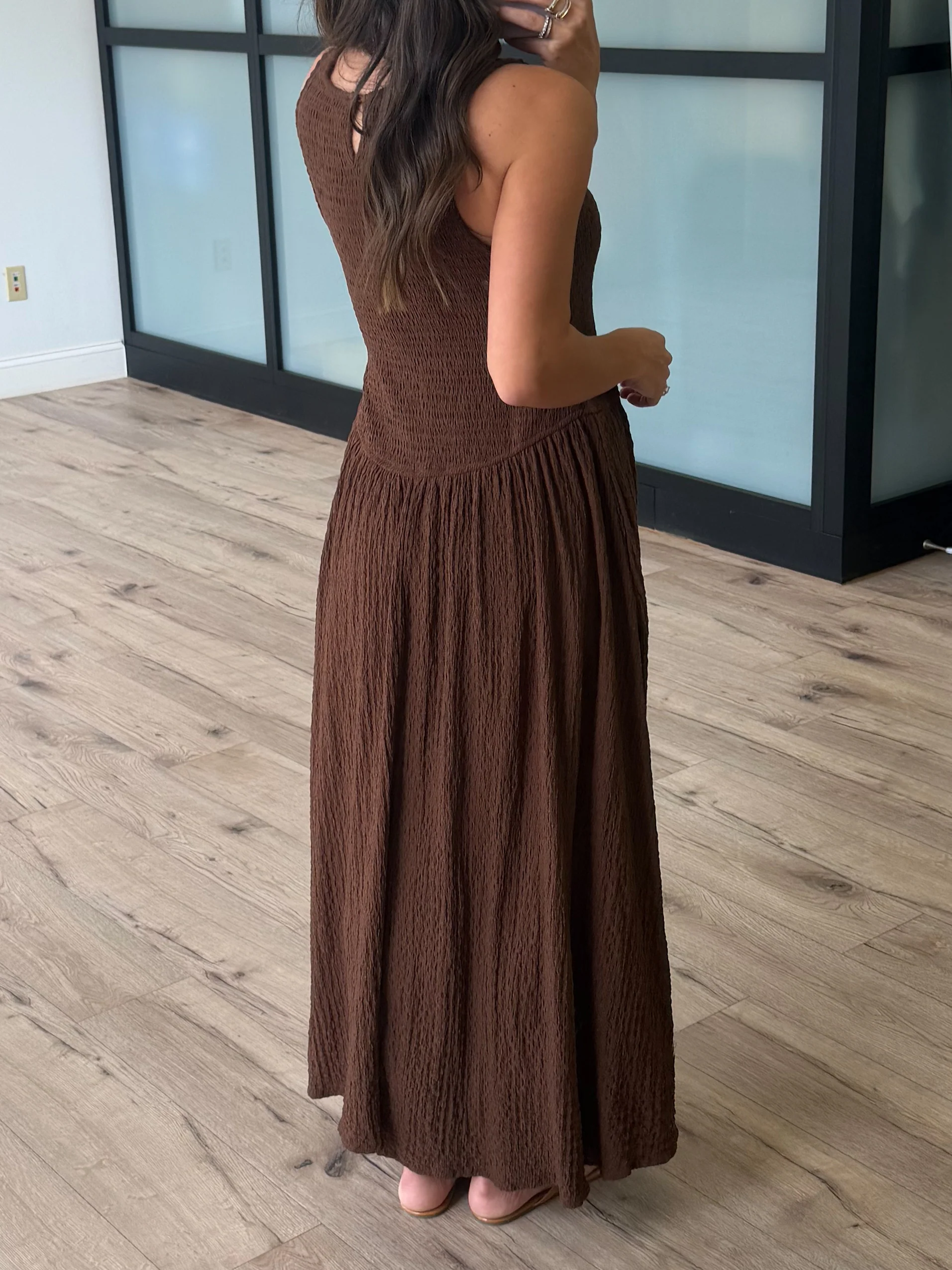Ophelia Smocked Dress | Espresso - Image 2