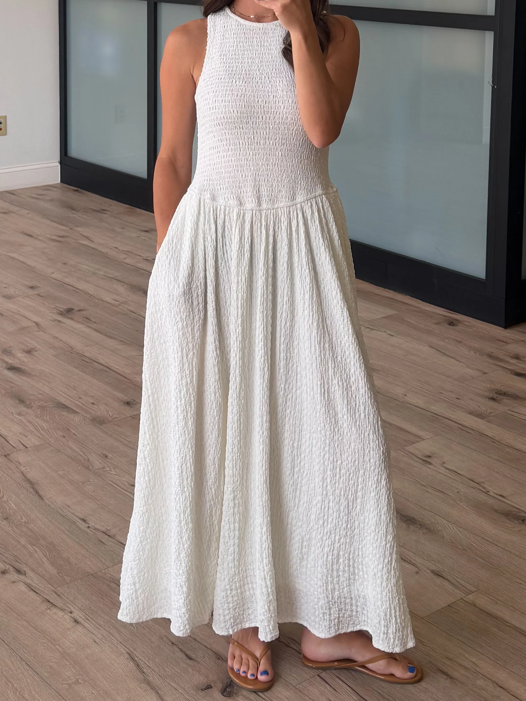 Ophelia Smocked Dress | White - Image 2
