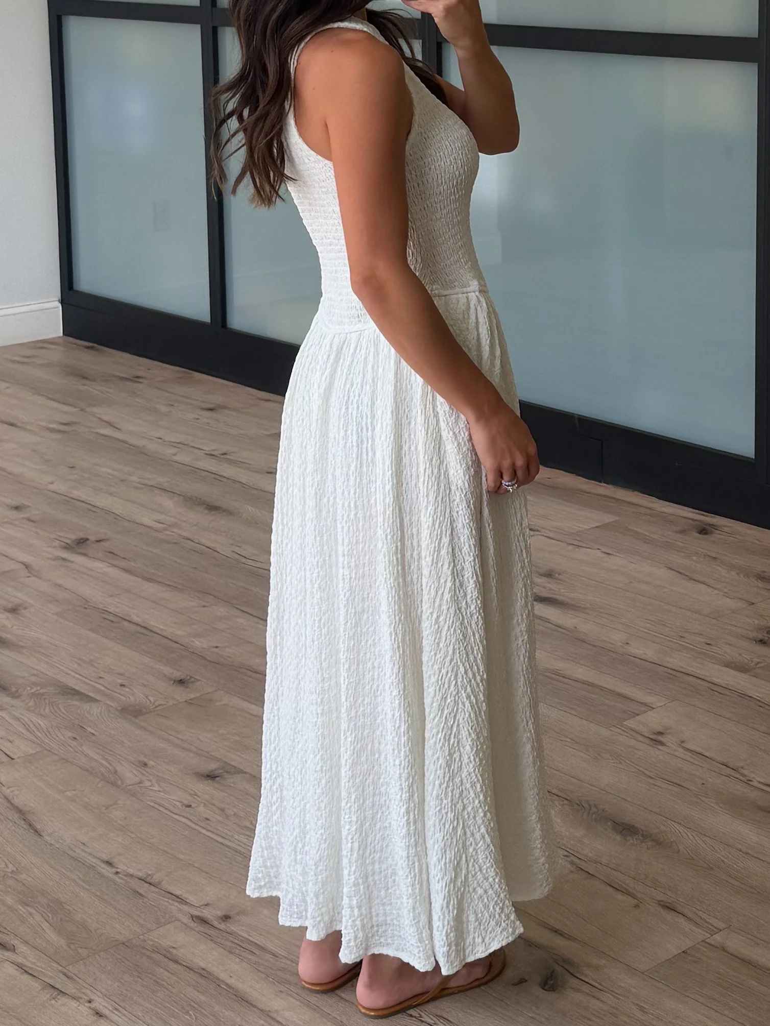 Ophelia Smocked Dress | White - Image 3