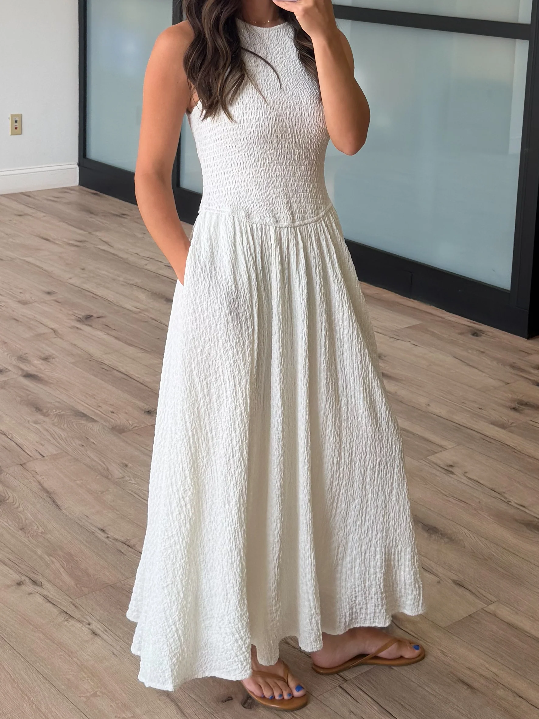 Ophelia Smocked Dress | White - Image 4