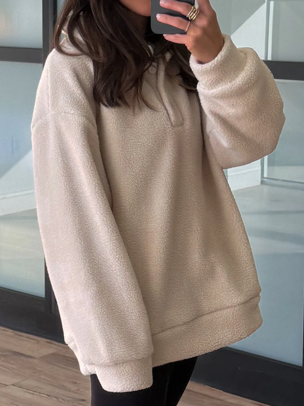Powder Puff Teddy Quarter Pullover - Image 2