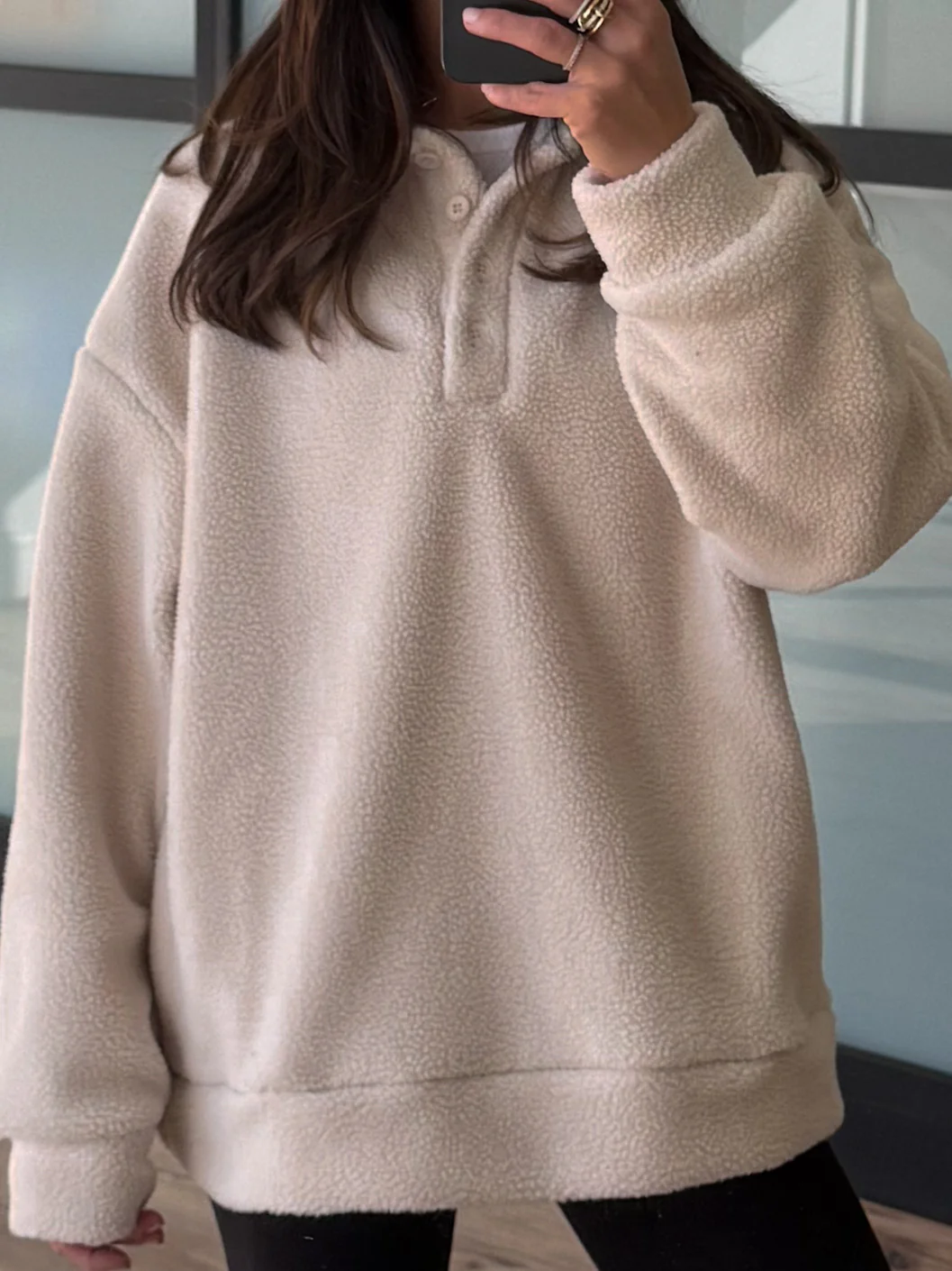 Powder Puff Teddy Quarter Pullover - Image 3