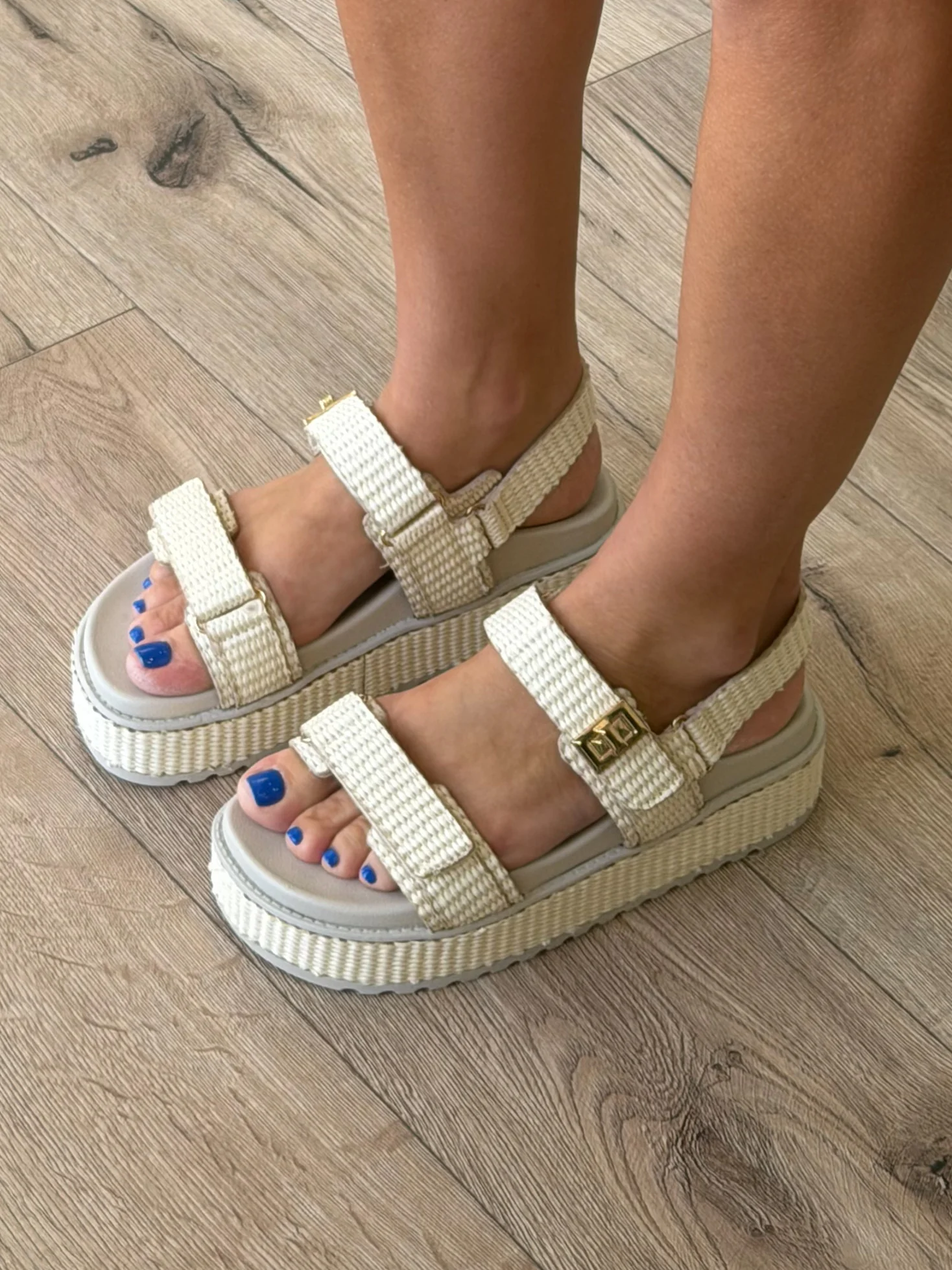 Raffia Slingback Platform Sandals - Image 2