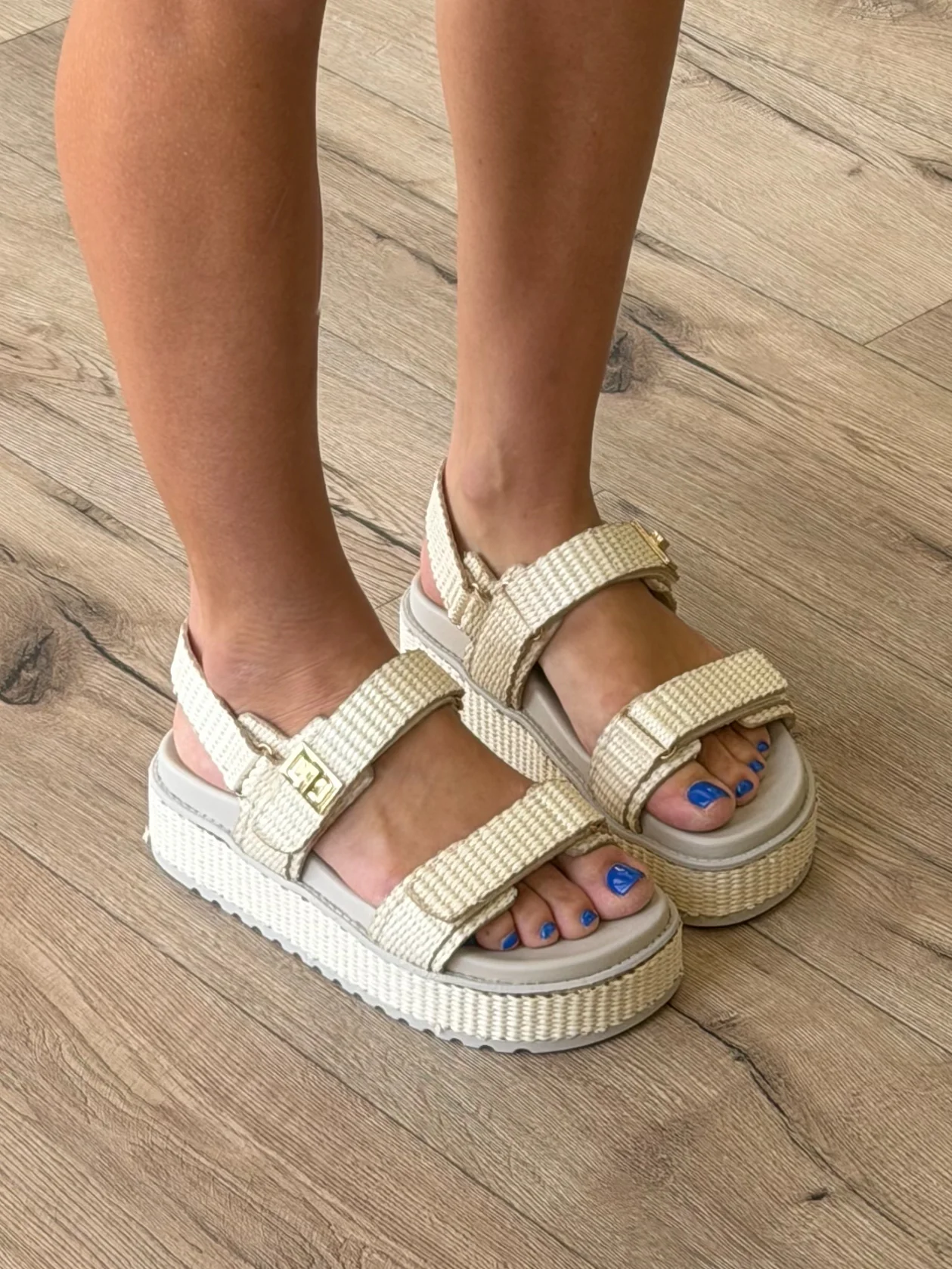 Raffia Slingback Platform Sandals - Image 4