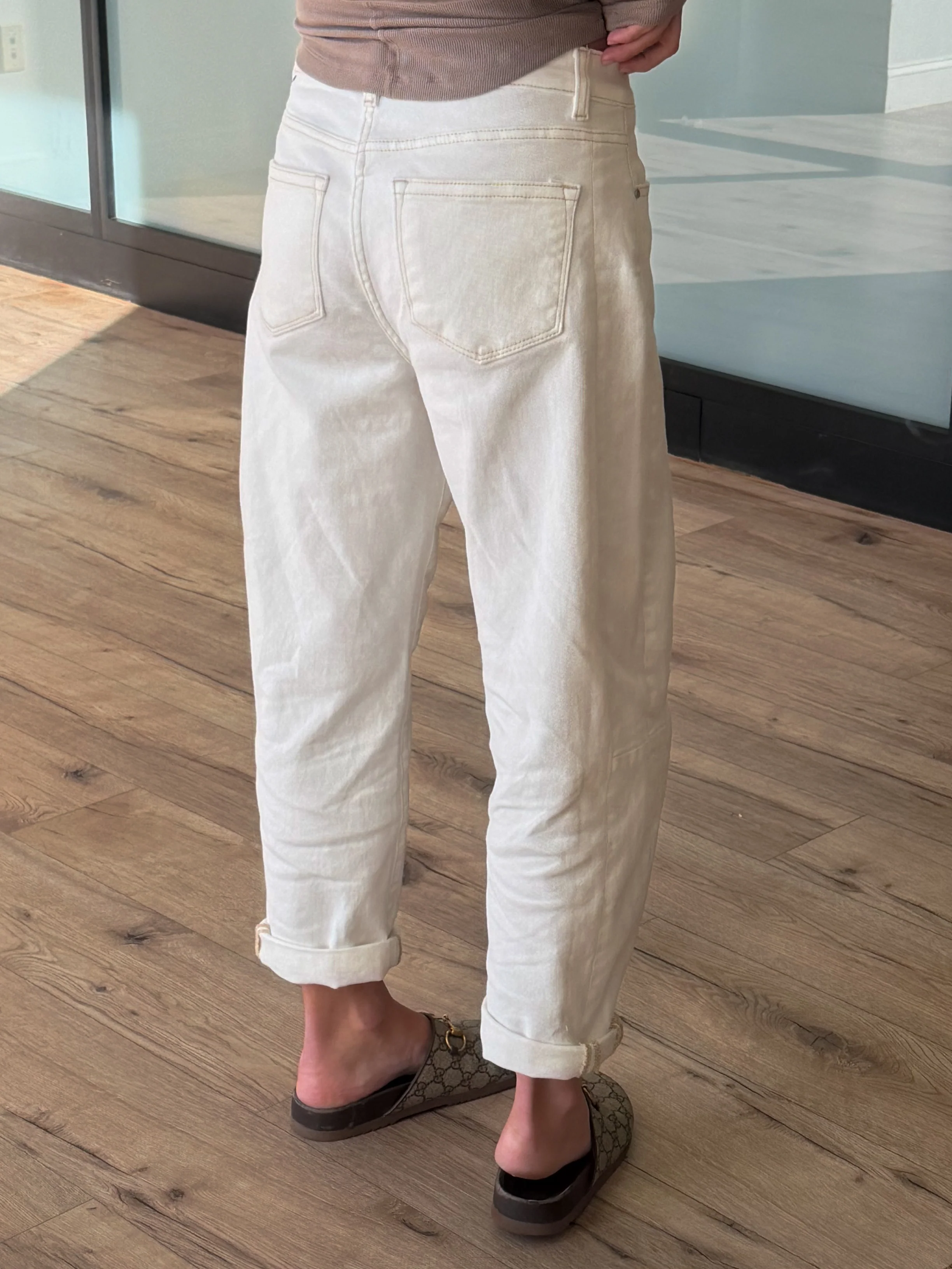 Rhea Barrel Jeans | Ivory | +Plus Available - Image 2