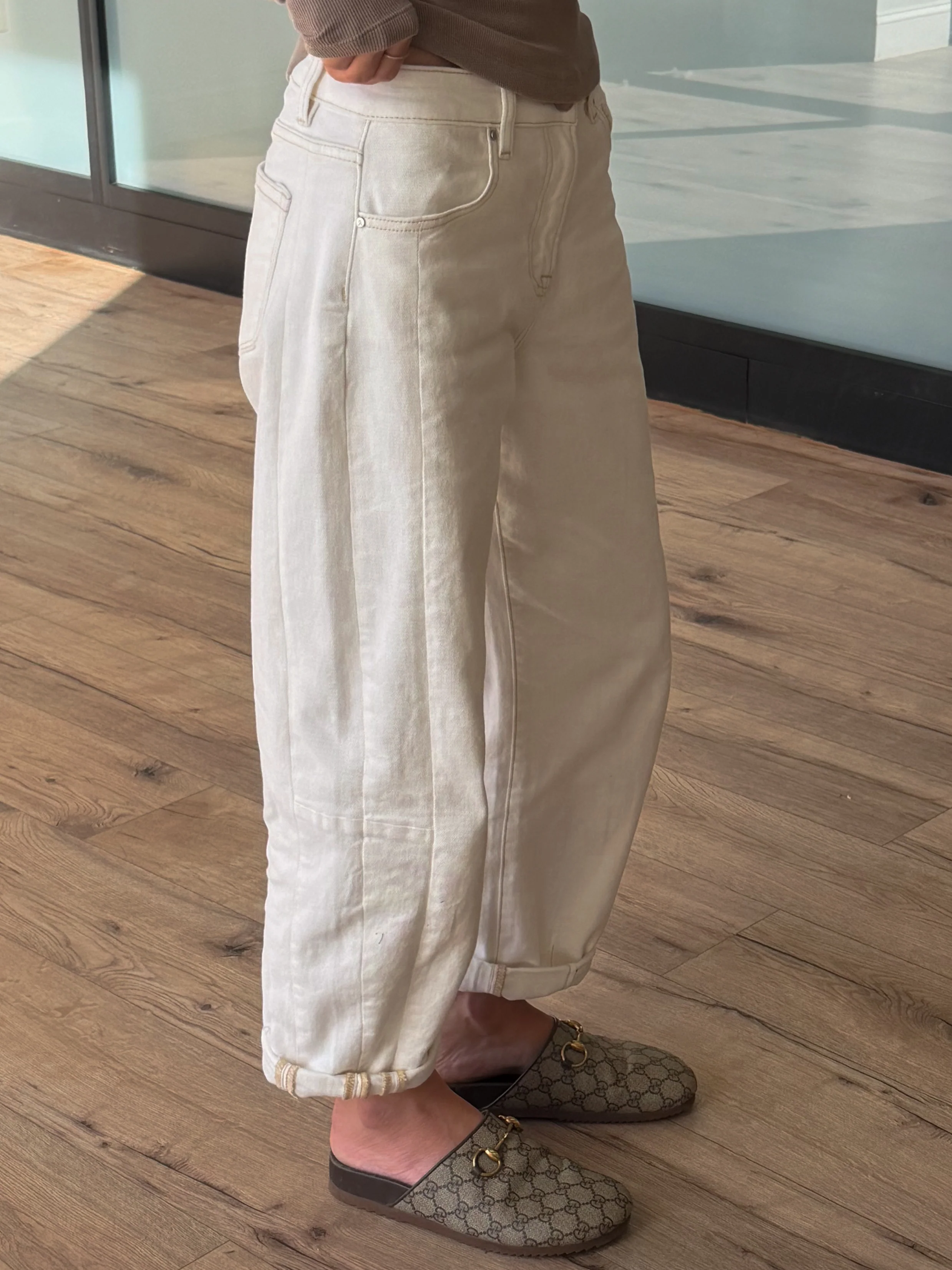 Rhea Barrel Jeans | Ivory | +Plus Available - Image 3