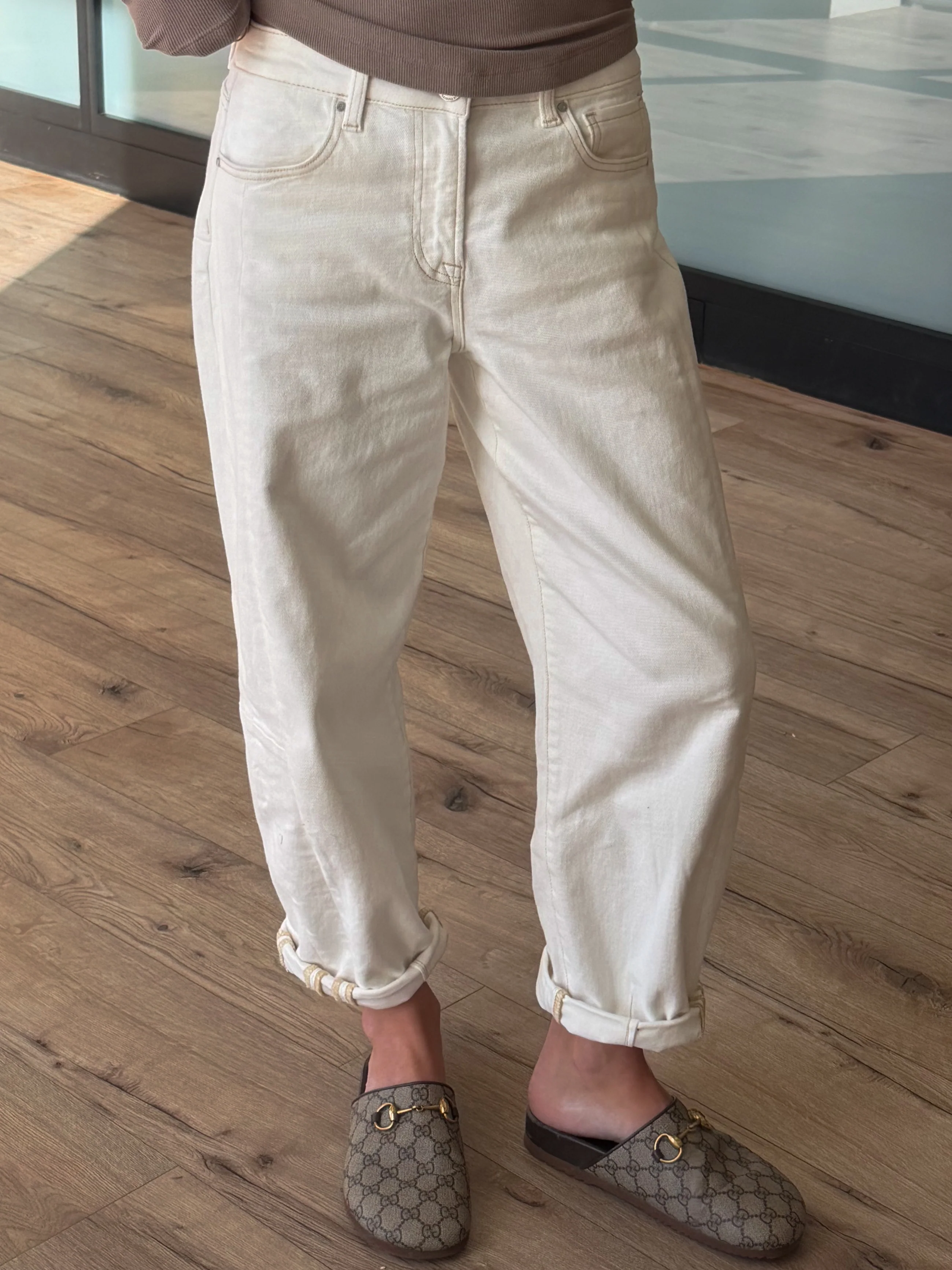 Rhea Barrel Jeans | Ivory | +Plus Available - Image 4
