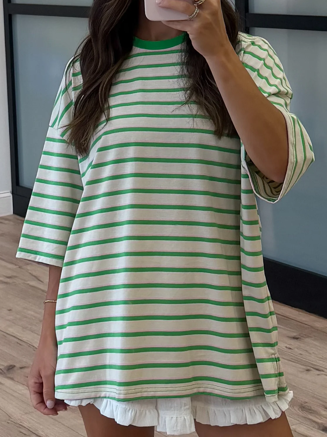 Santos Stripe Boyfriend Tee | Clover - Image 3