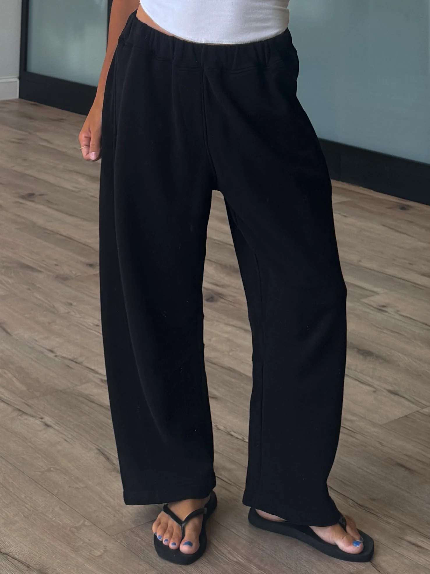 Worn Well Barrel Lounge Pants | Black | RESTOCK - Image 3
