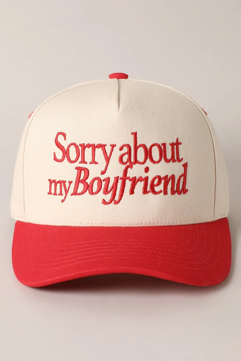 Canvas Cap | 'Sorry About My Boyfriend' | 2 Colors Available | FINAL SALE - Image 3