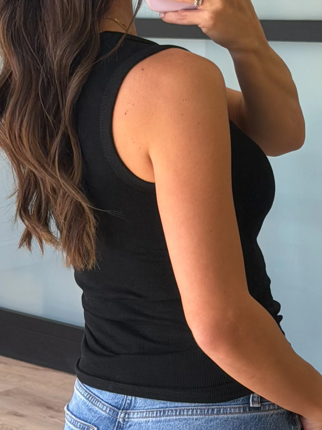 Standard Scoop Ribbed Tank | Black - Image 3