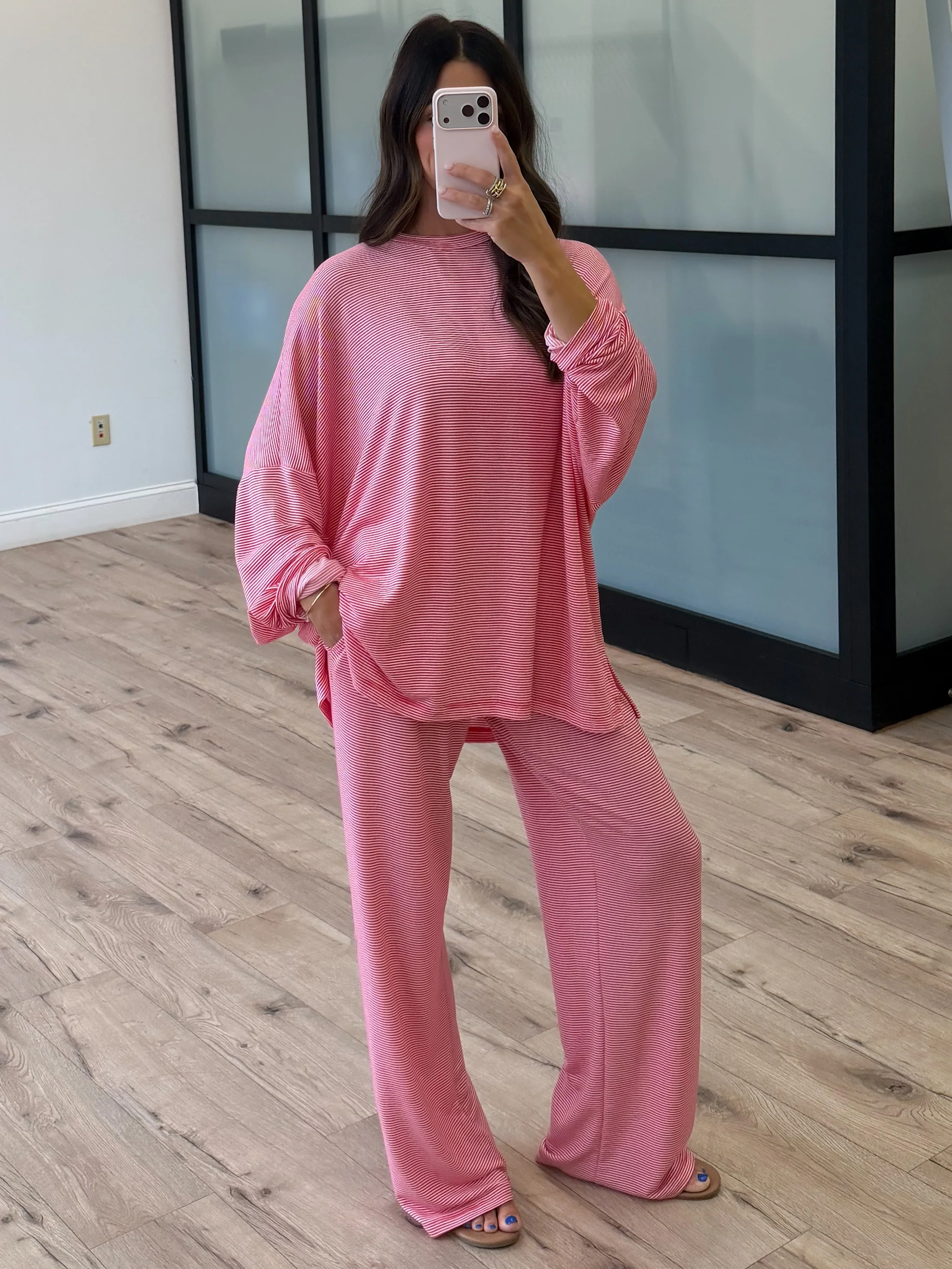 Sunday Soft Stripe Set | Cherry | +Plus Available - Image 2