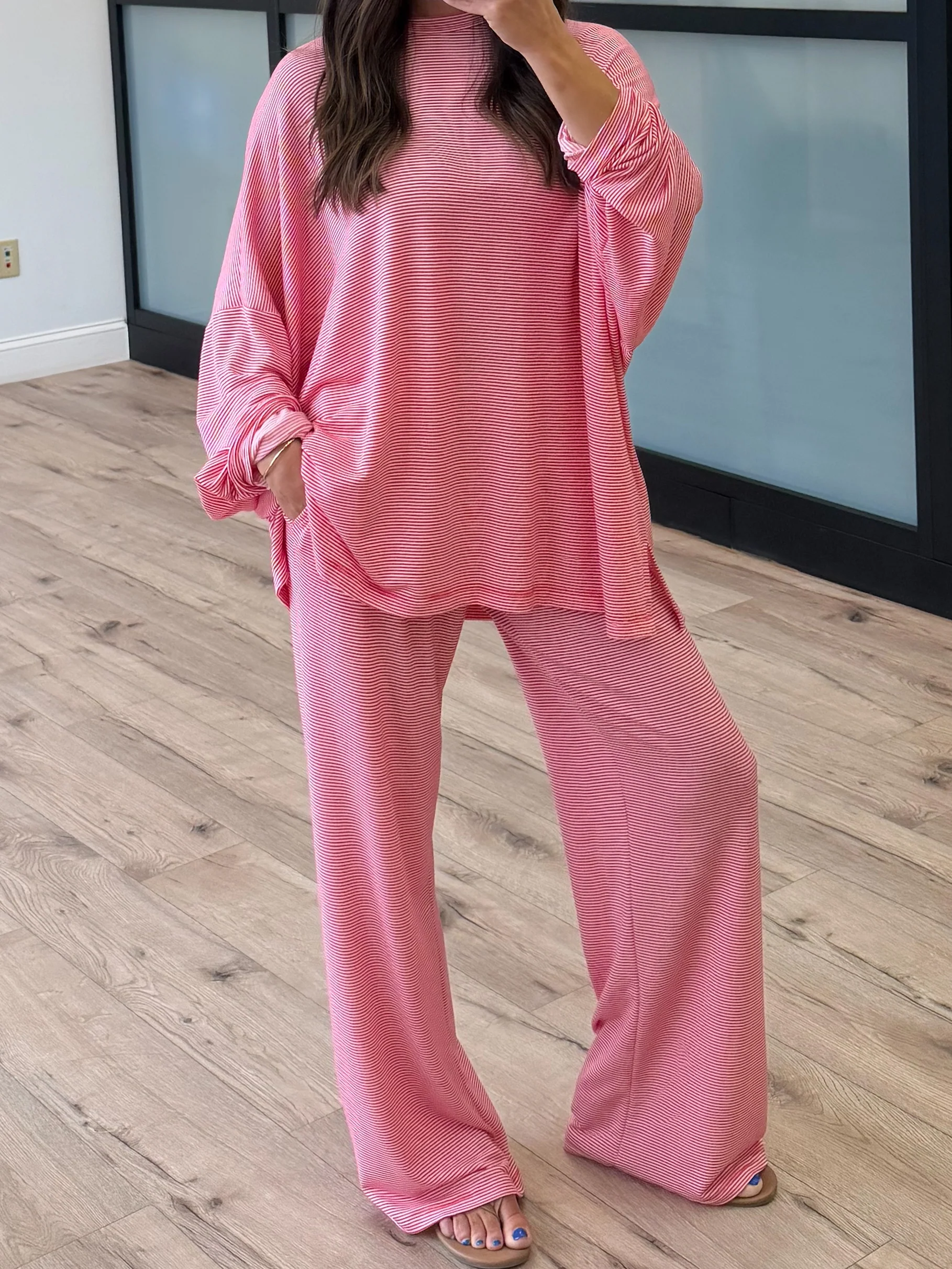 Sunday Soft Stripe Set | Cherry | +Plus Available - Image 4