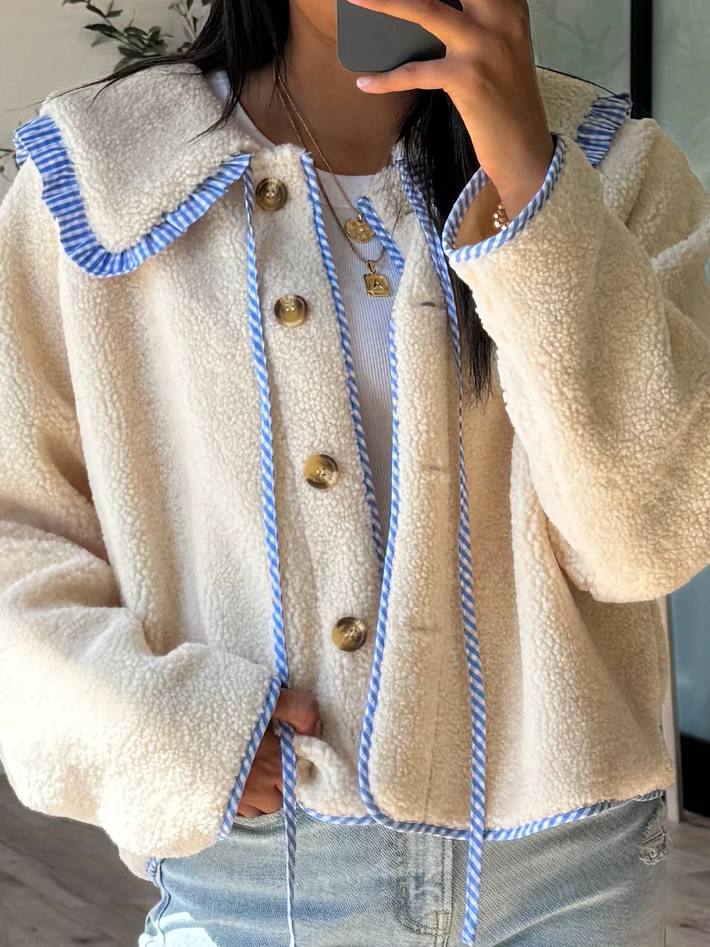 English Countryside Teddy Jacket | Blue - Image 5