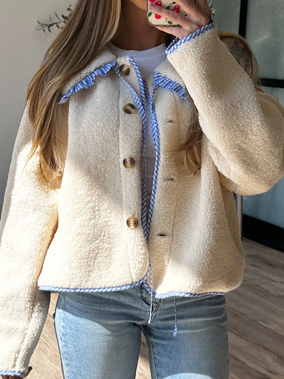 English Countryside Teddy Jacket | Blue - Image 7
