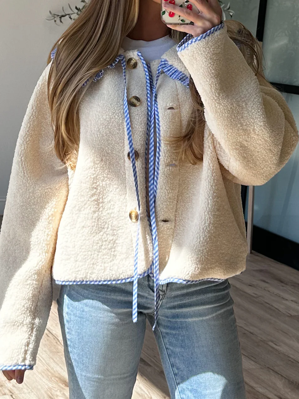 English Countryside Teddy Jacket | Blue - Image 8