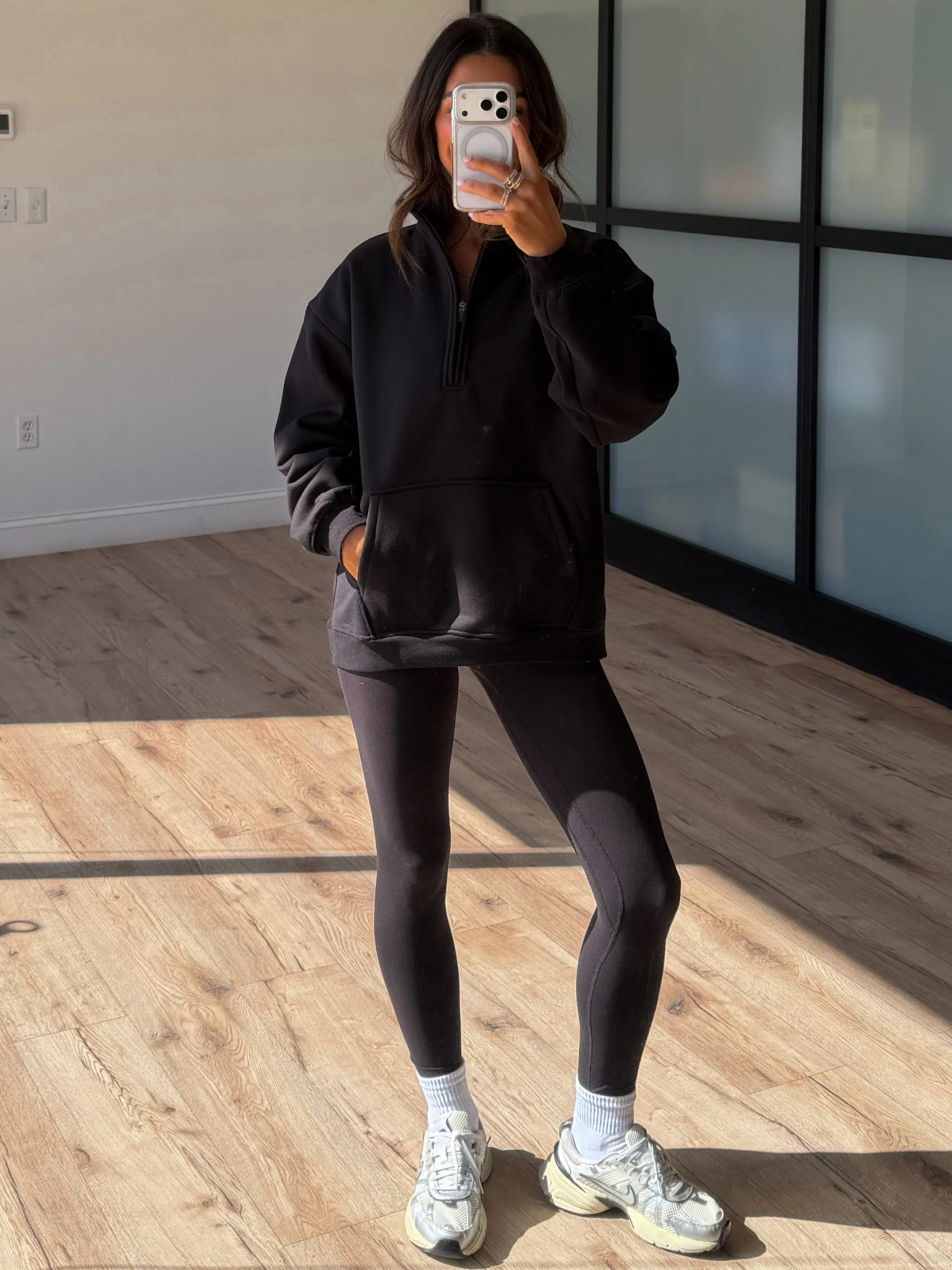 Warmup Quarter-Zip Pullover | Black - Image 2