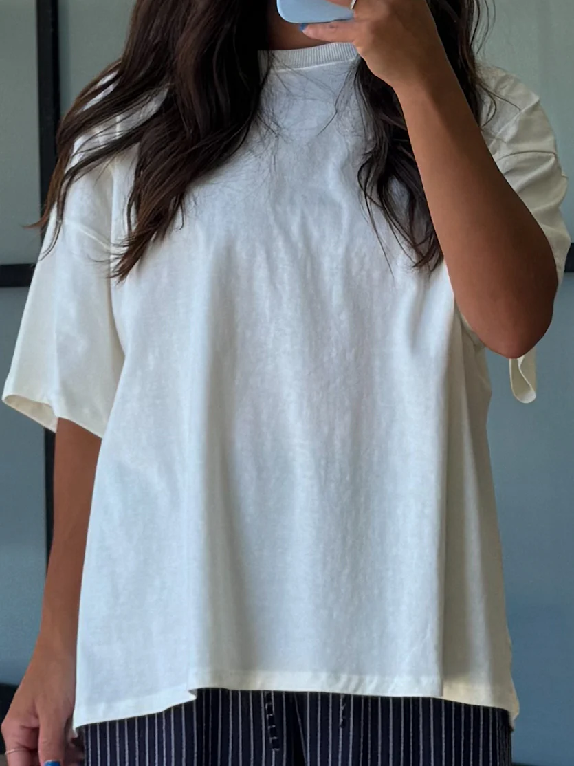 Westport Oversized Tee | Cream | RESTOCK - Image 5