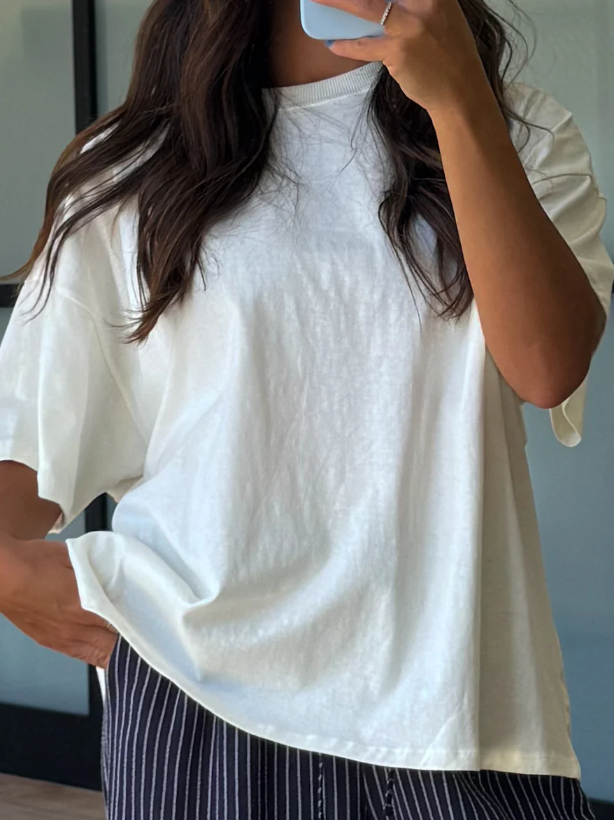 Westport Oversized Tee | Cream | RESTOCK - Image 7