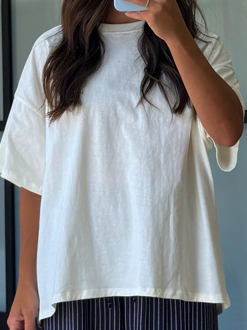 Westport Oversized Tee | Cream | RESTOCK - Image 9