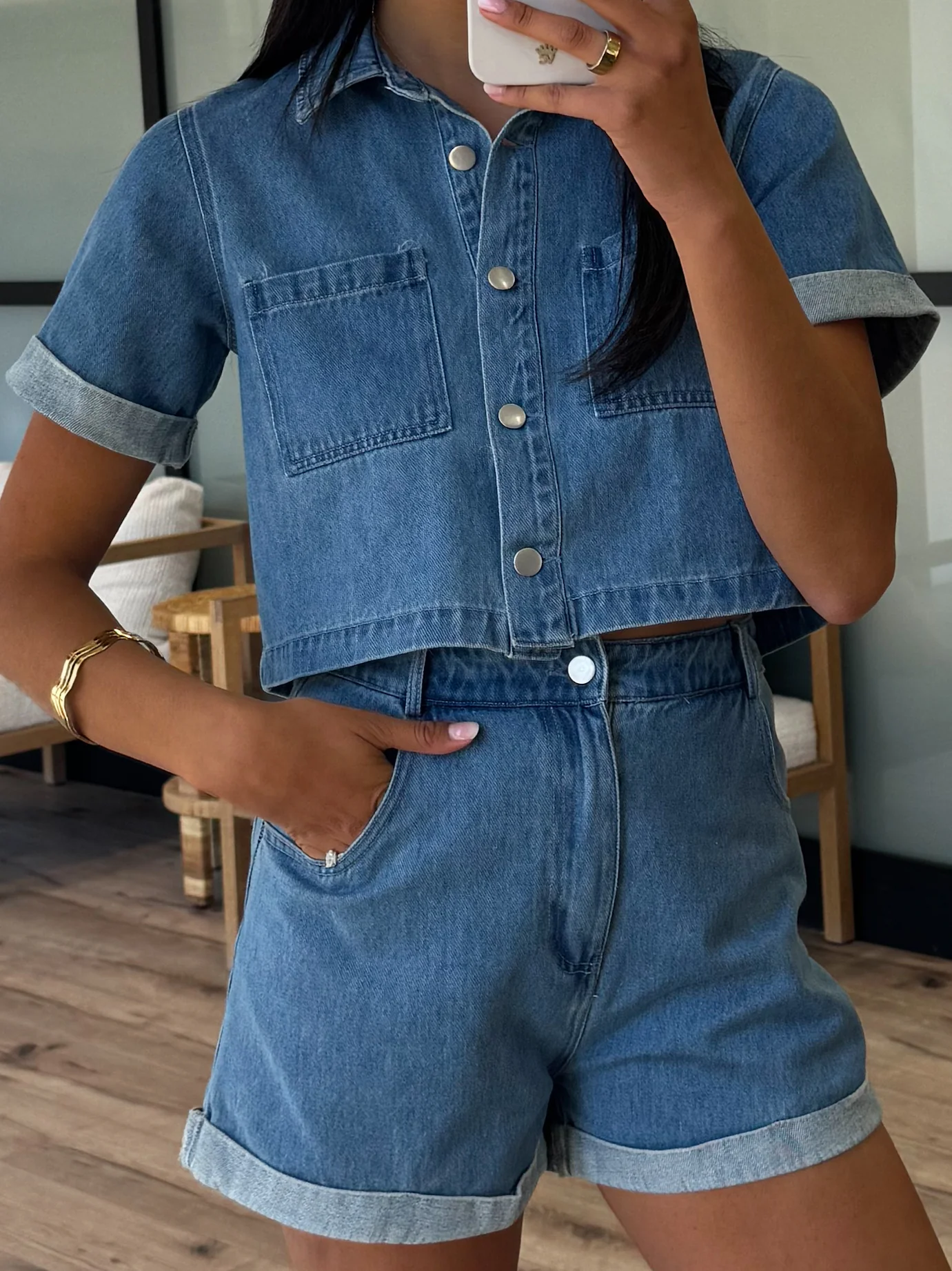 Whit Denim Shorts - Image 3