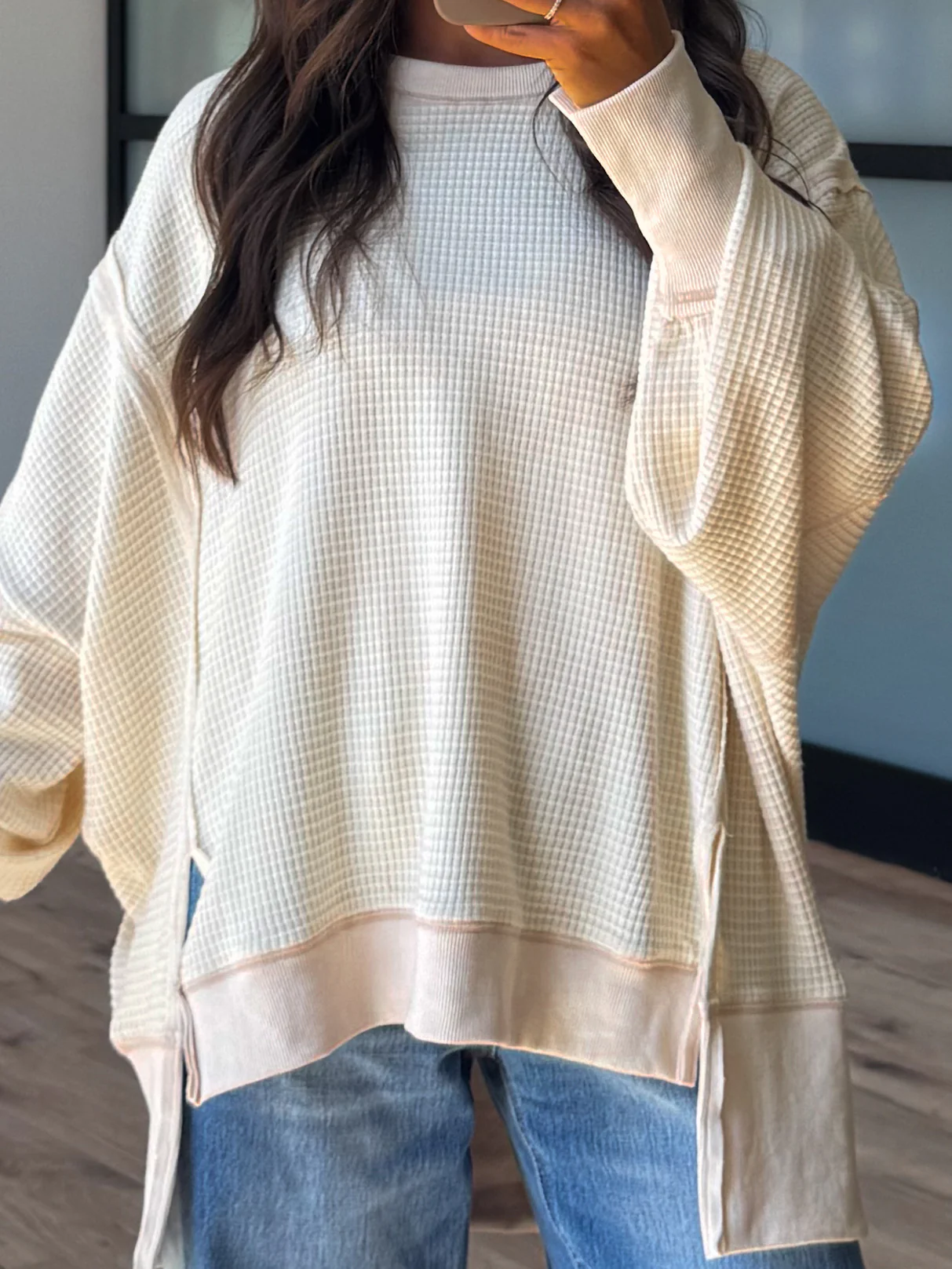 Without A Doubt Waffle Knit Top - Image 2