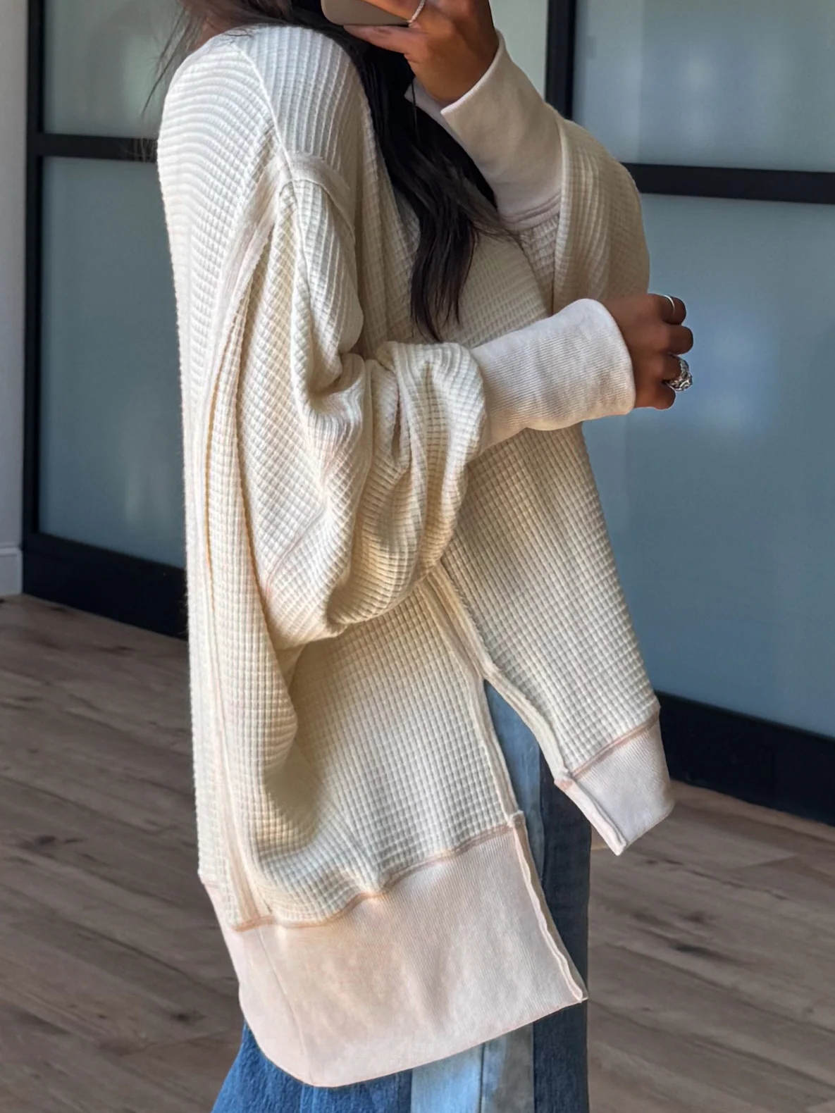 Without A Doubt Waffle Knit Top - Image 3