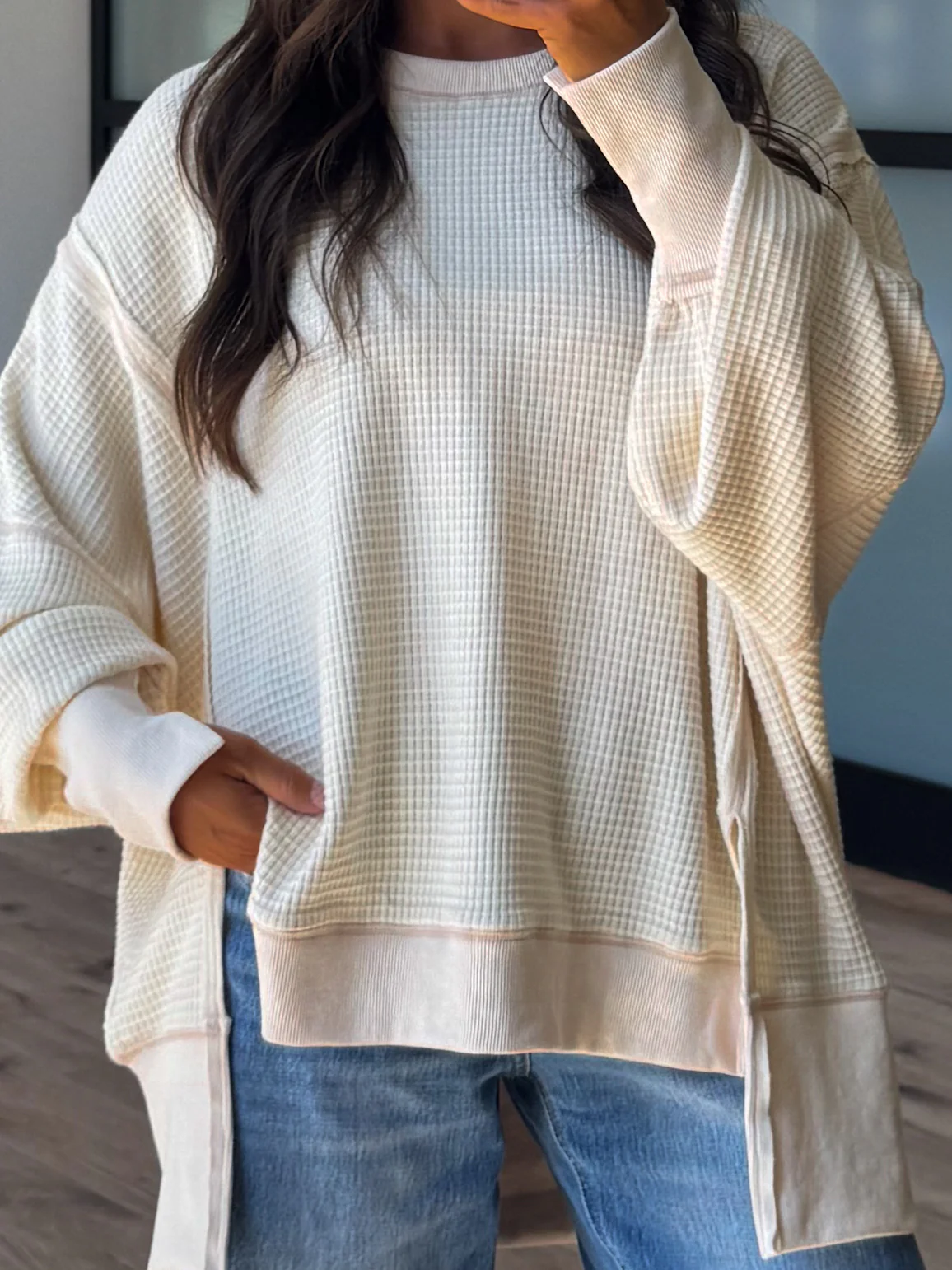 Without A Doubt Waffle Knit Top - Image 4